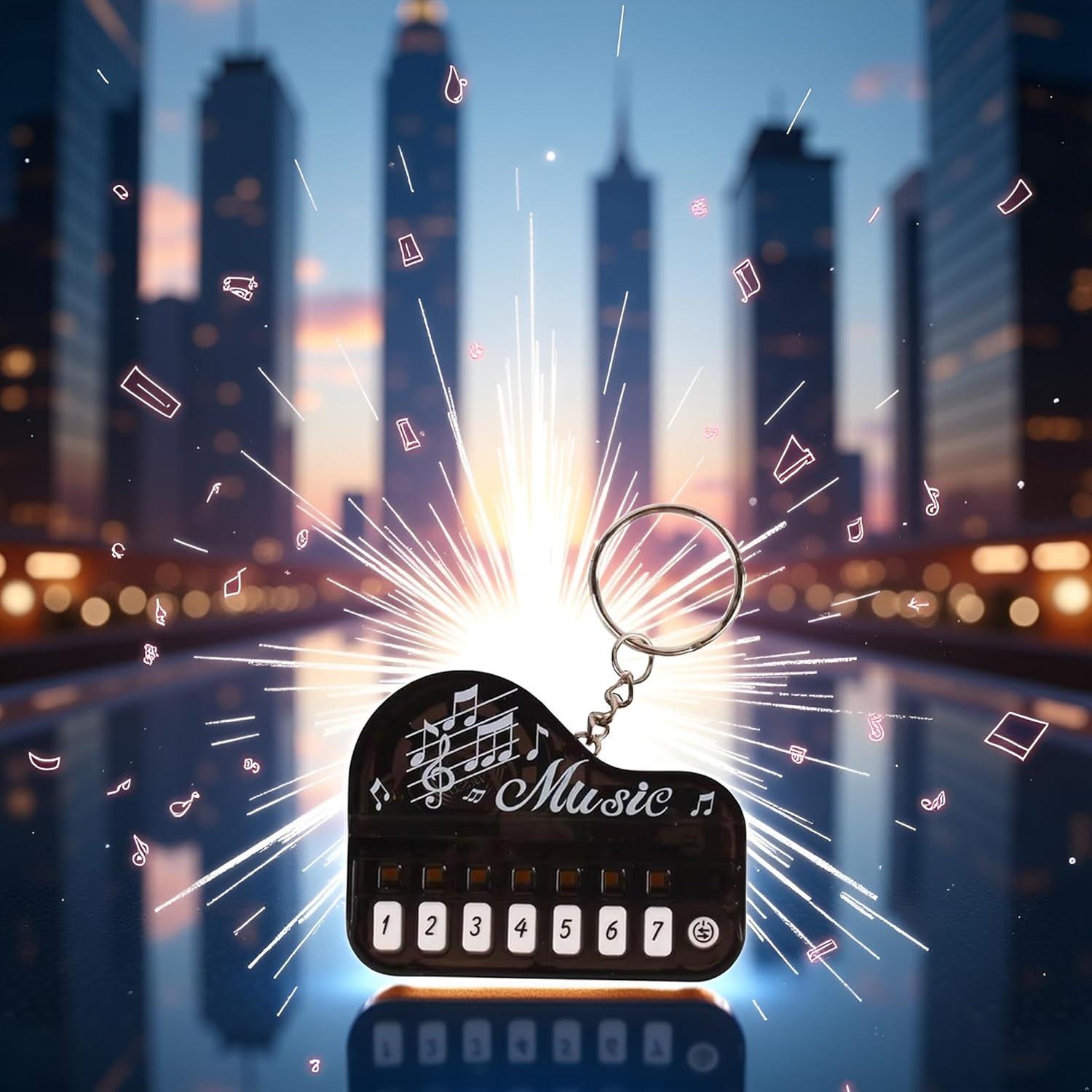 Llavero Piano Miniatura Junfamilee Negro con Luces LED