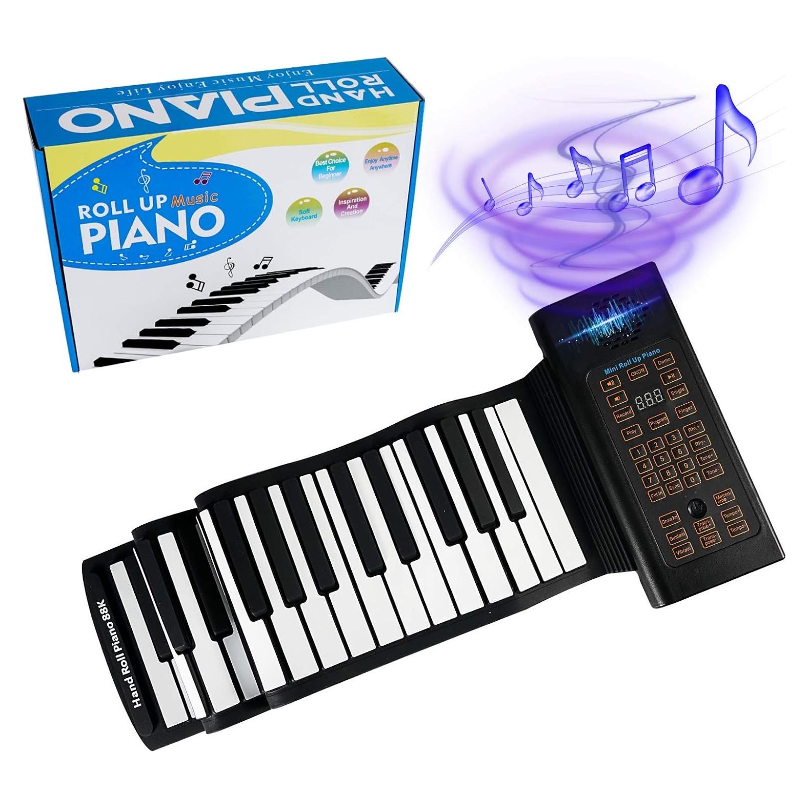Teclado de Piano Plegable Vhffoso 88 Teclas Portátil