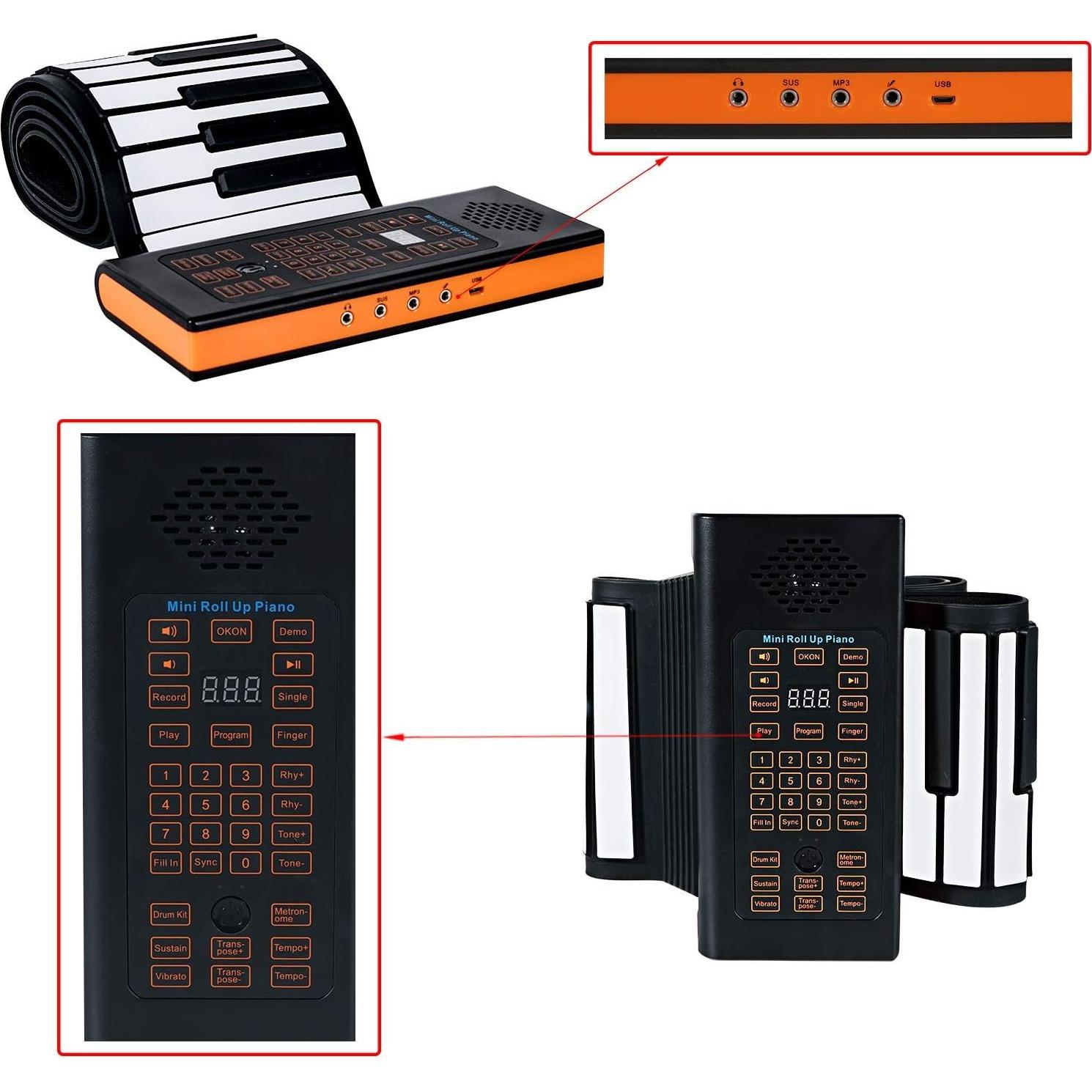 Teclado de Piano Plegable Vhffoso 88 Teclas Portátil