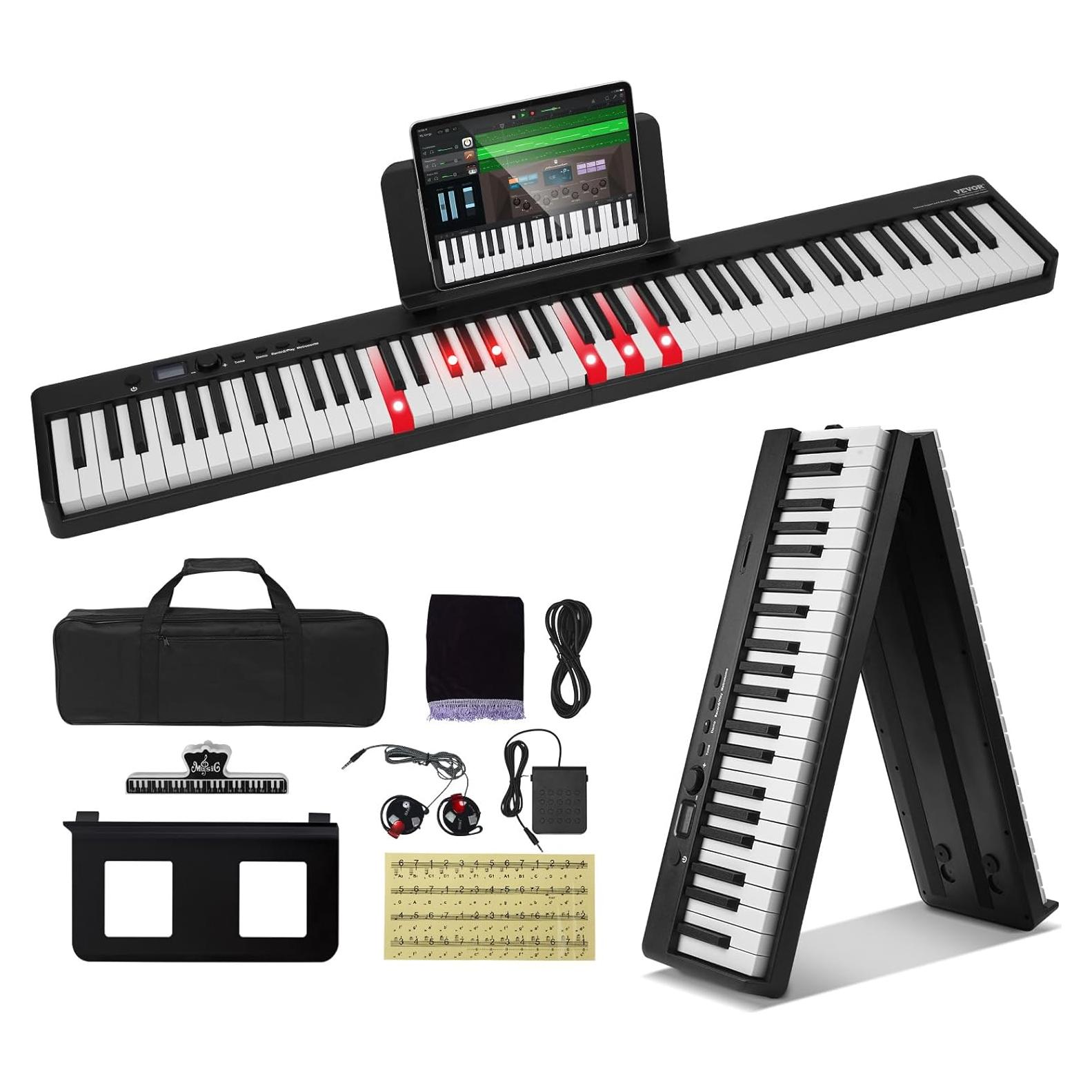 Piano Electrónico Digital Plegable VEVOR BX-20, 88 Teclas