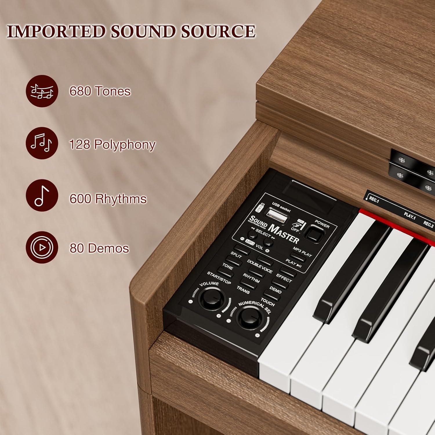 Teclado Piano Digital UMOMO U-710 88 Teclas con Pedales y Soporte