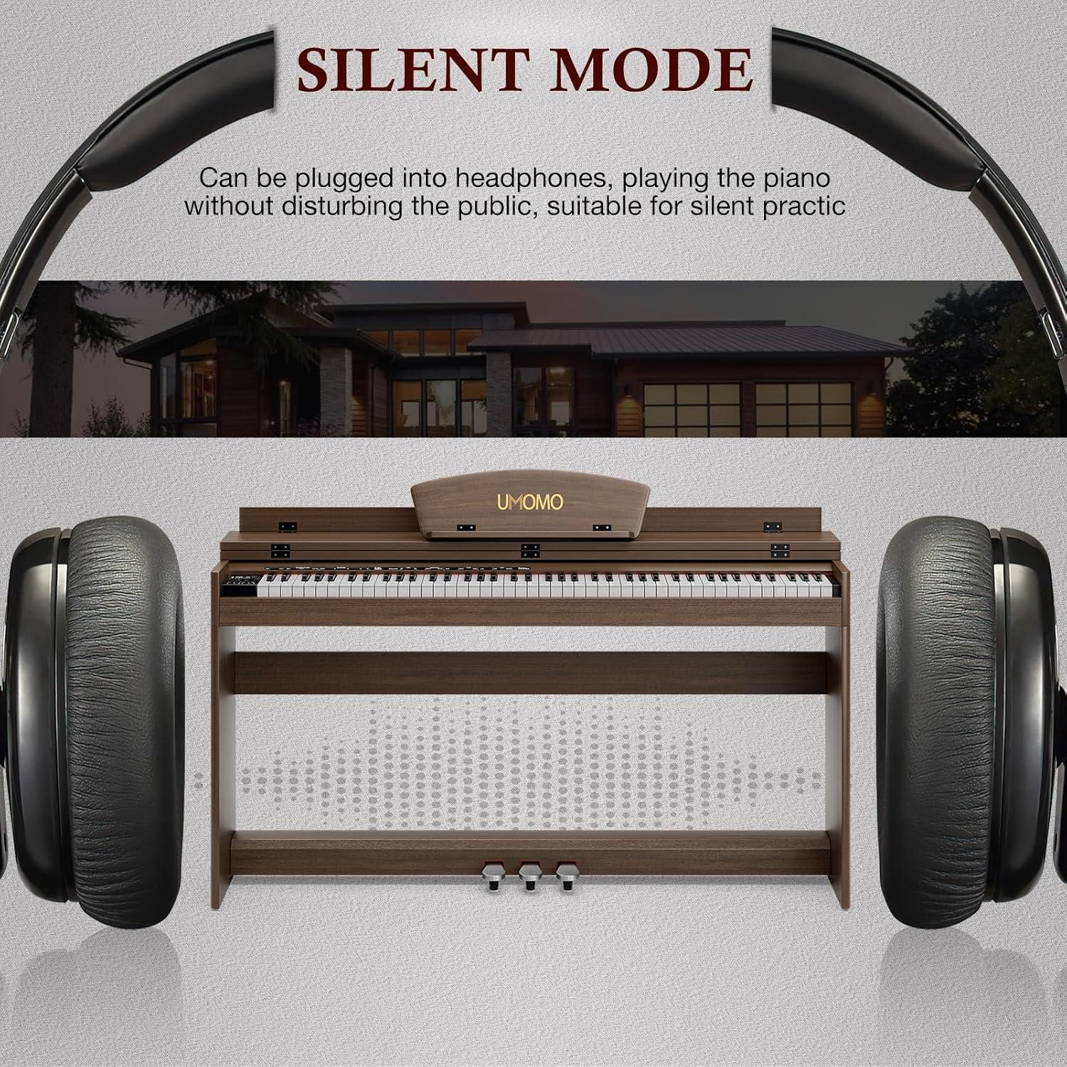 Teclado Piano Digital UMOMO U-710 88 Teclas con Pedales y Soporte