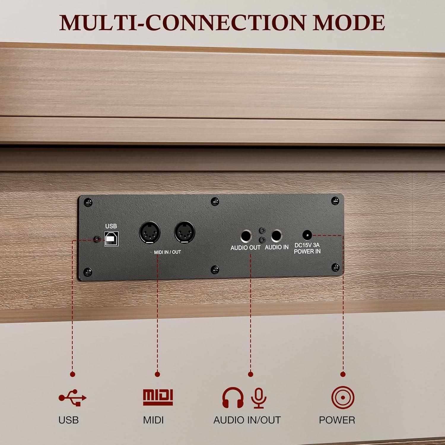 Teclado Piano Digital UMOMO U-710 88 Teclas con Pedales y Soporte