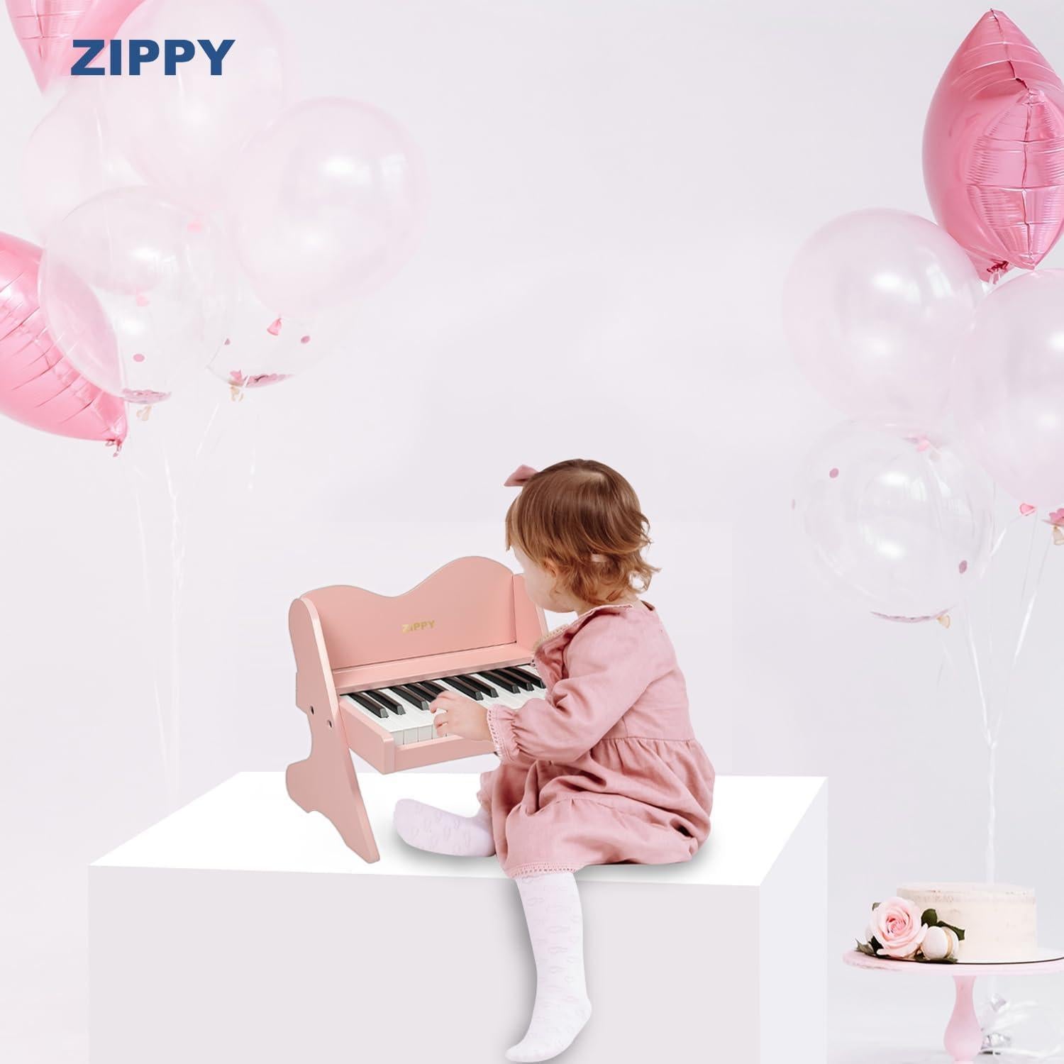 Piano Digital ZIPPY para Niños 25 Teclas Rosa Educativo