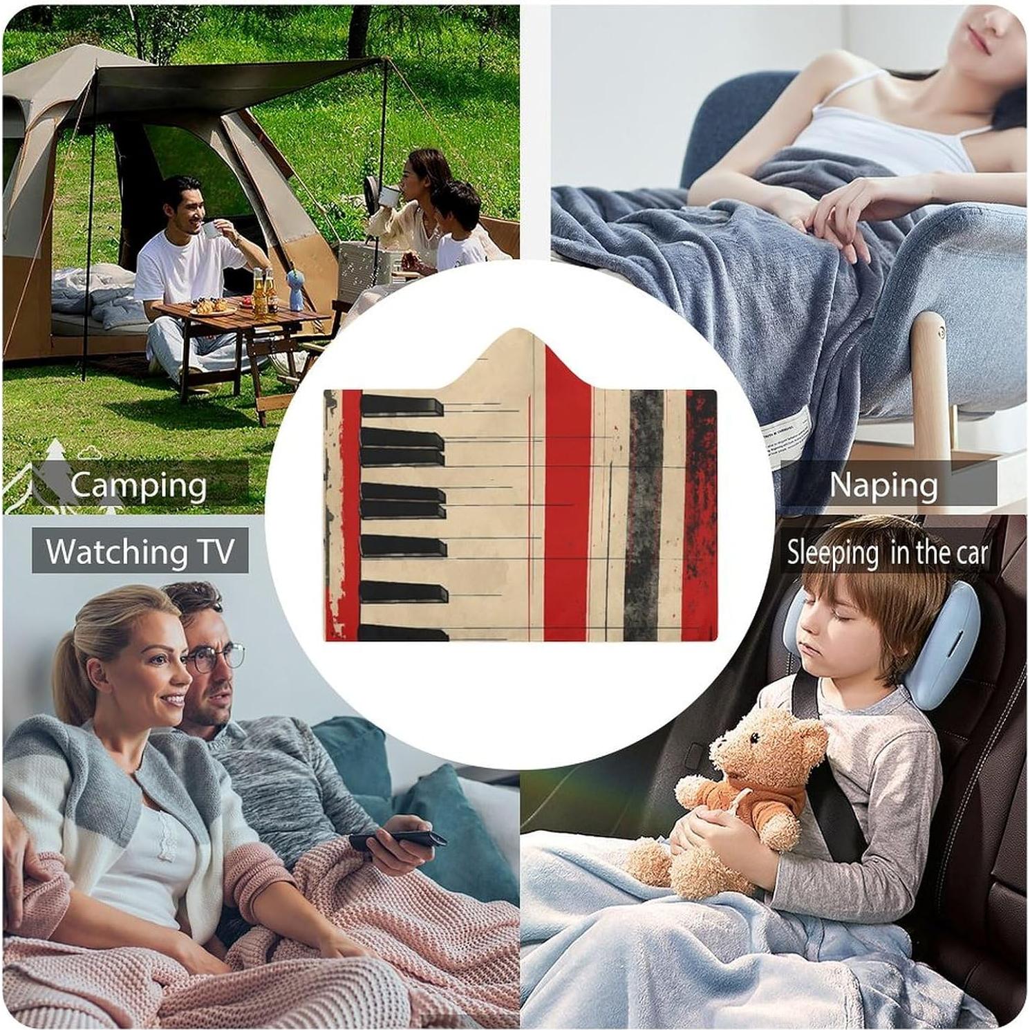 Manta Sudadera con Capucha Teclado de Piano 152x203 cm