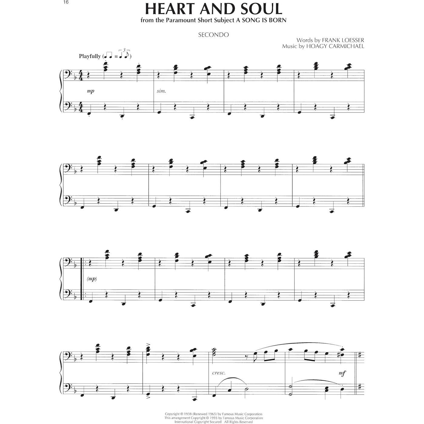 Heart and Soul & Other Duet Favorites | One Piano Four Hands Songbook for Intermediate Players | 8 Popular Piano Duets for Two Pianists | Sheet Music Arrangements for Piano Duets One Piano Four Hands