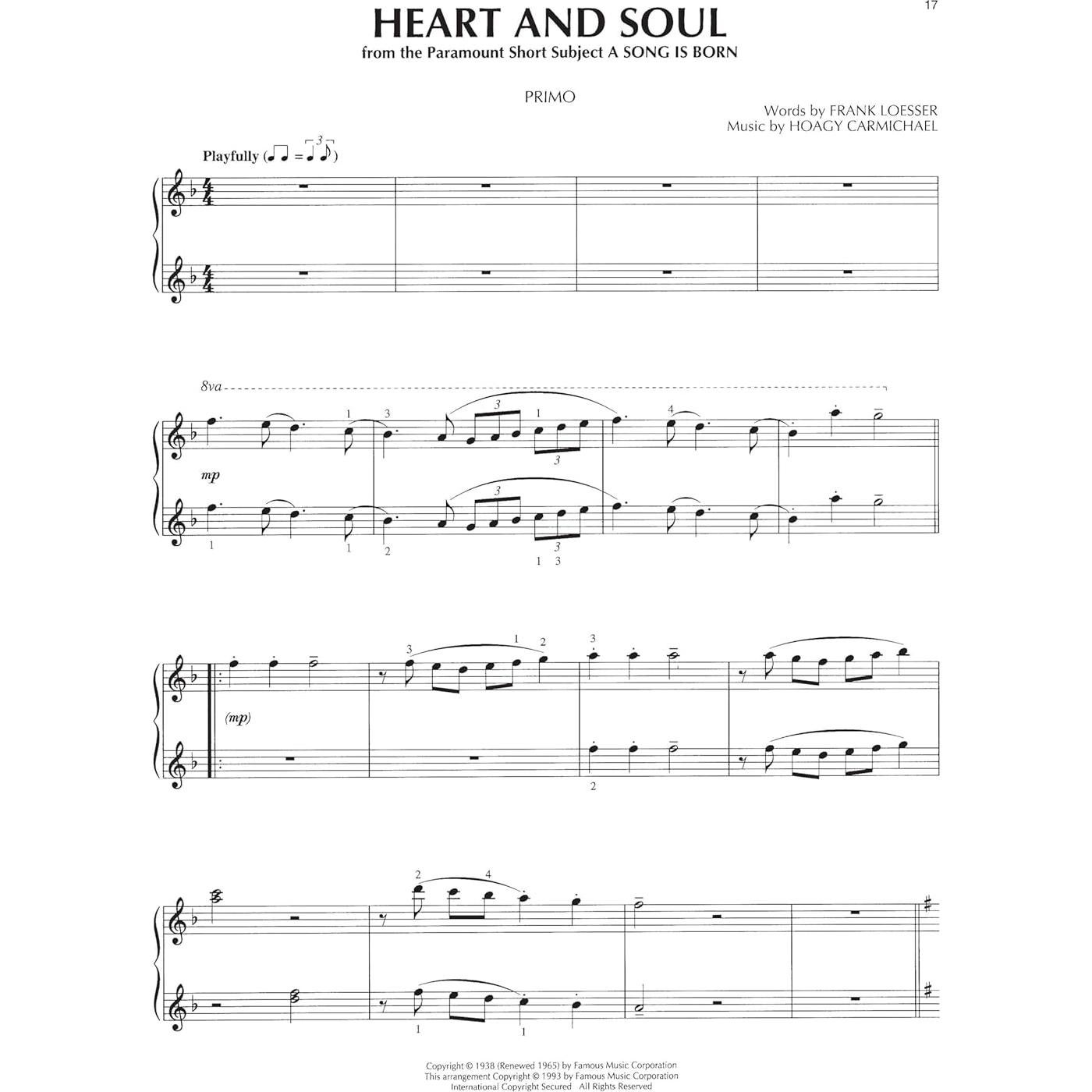 Heart and Soul & Other Duet Favorites | One Piano Four Hands Songbook for Intermediate Players | 8 Popular Piano Duets for Two Pianists | Sheet Music Arrangements for Piano Duets One Piano Four Hands