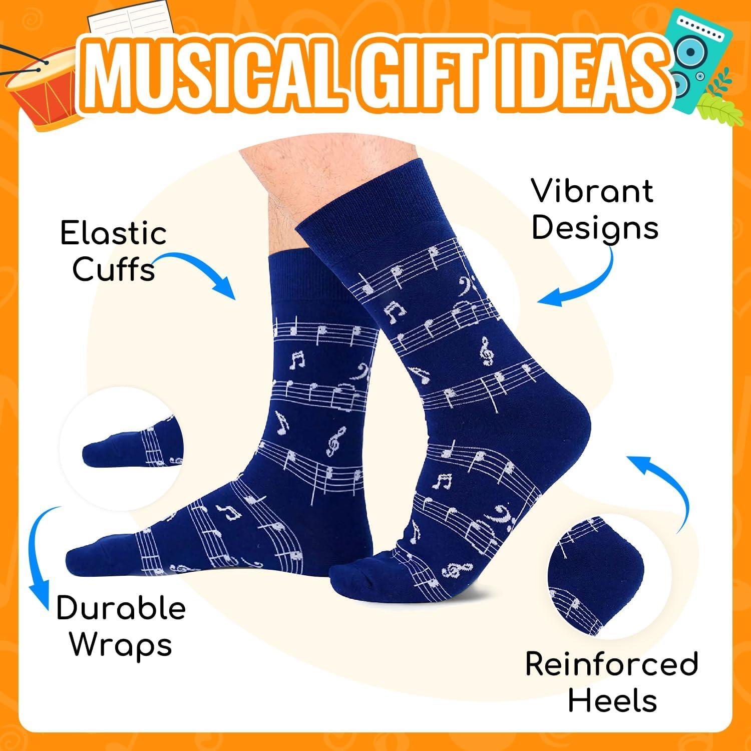 Calcetines Musicales para Hombres HAPPYPOP - Diseño de Notas