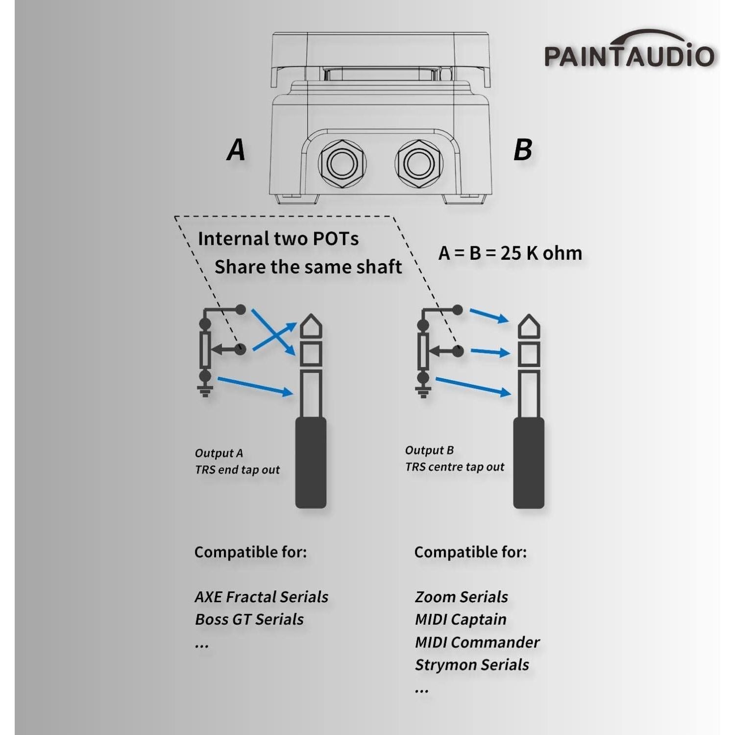 Pedal de Expresión Foot Captain Audio Paint Doble Salida