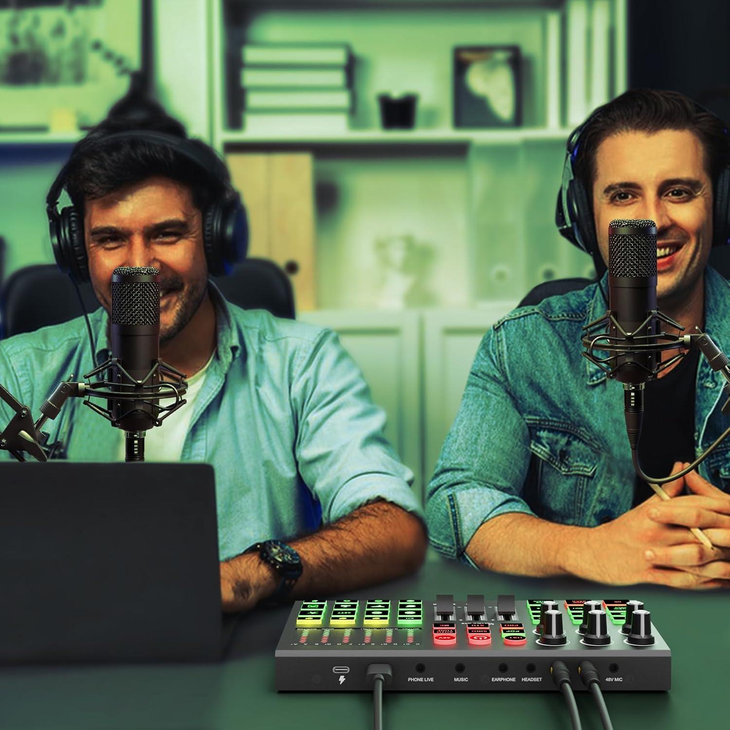 Equipo de Podcast para 2 Personas - Mezclador DJ MHS134