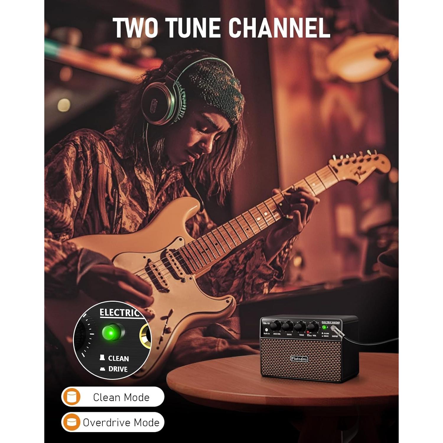 Amplificador de guitarra FBA-10 Flatsons 10W portátil USB-C