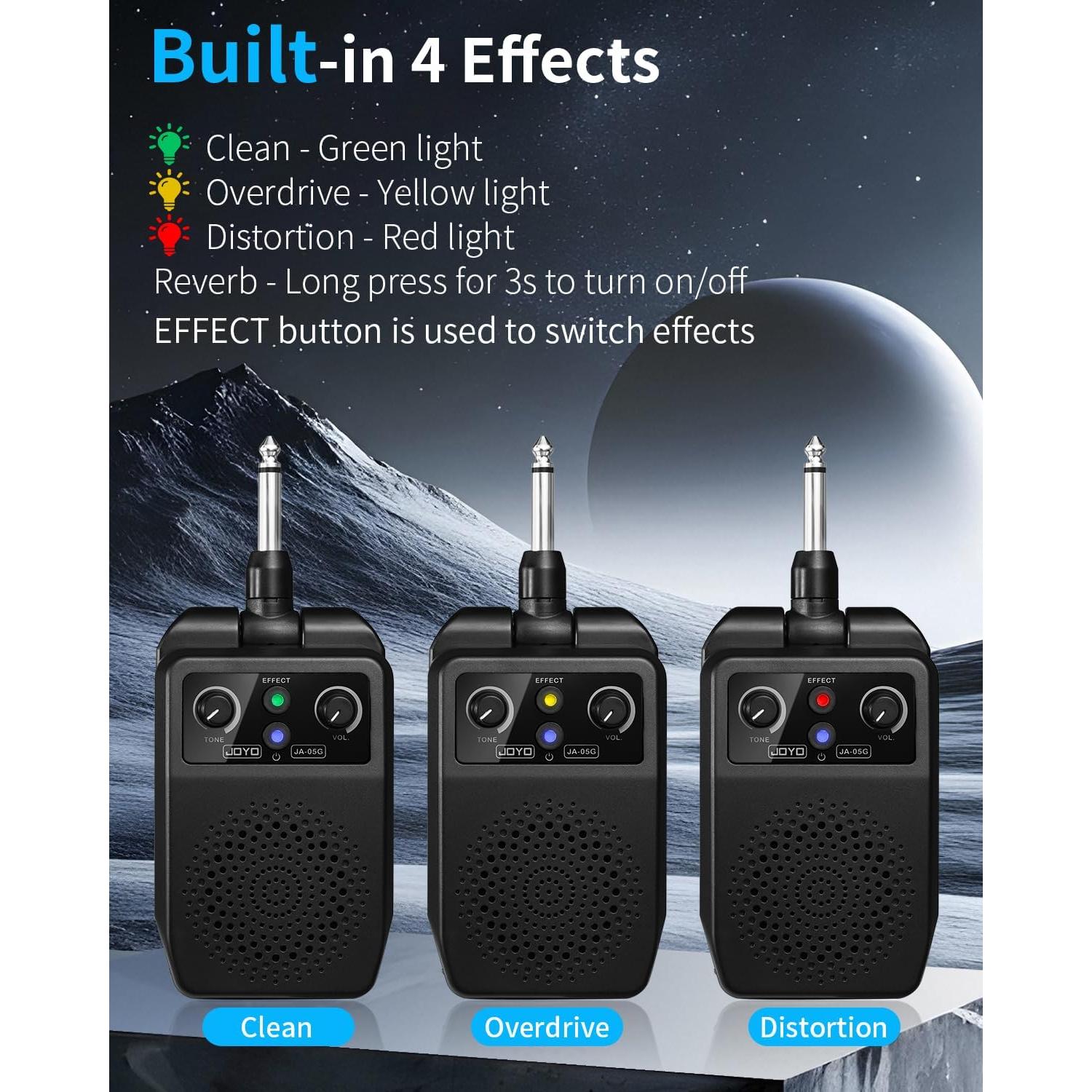 Amplificador de guitarra JOYO JA-05G 5W portátil Bluetooth 4 efectos