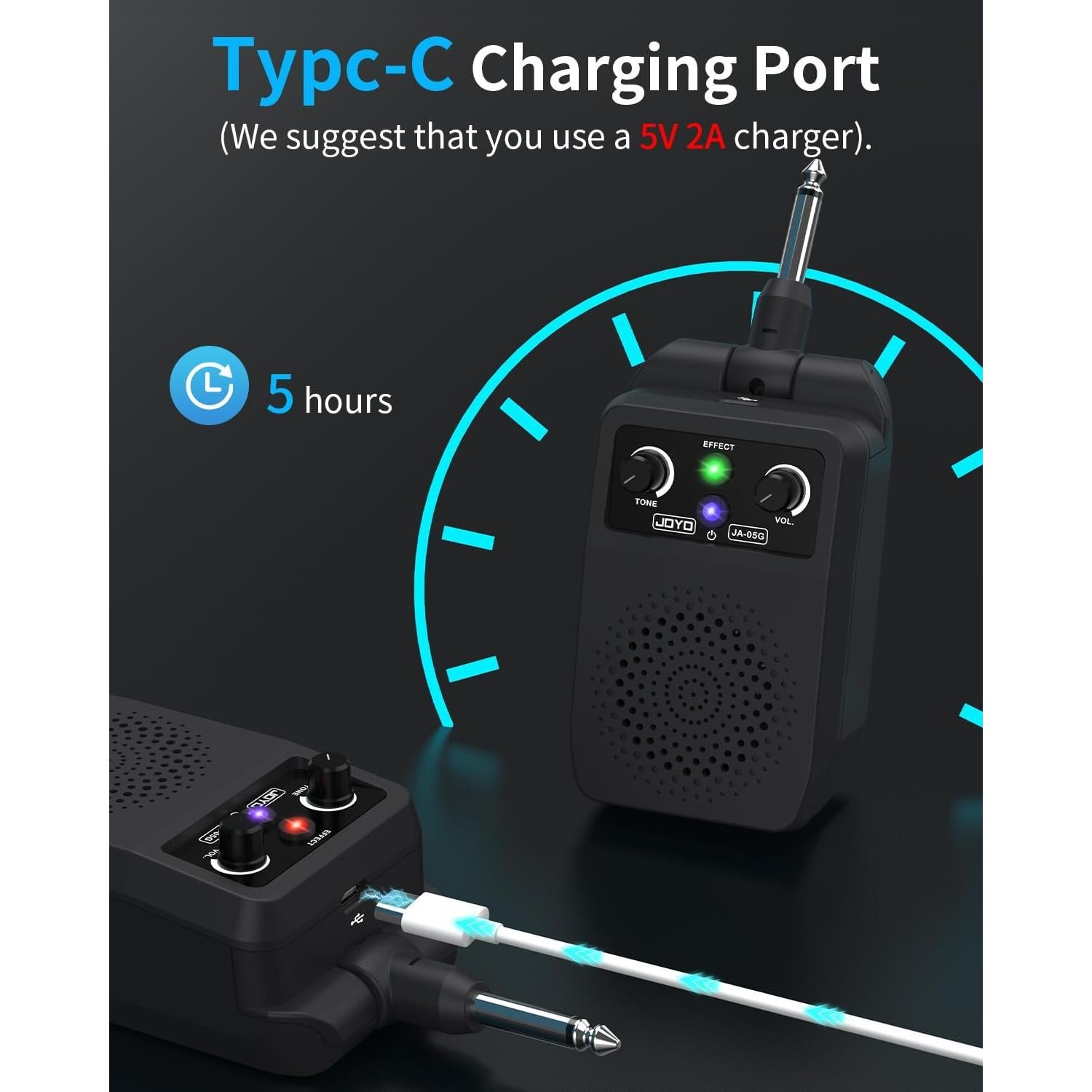 Amplificador de guitarra JOYO JA-05G 5W portátil Bluetooth 4 efectos