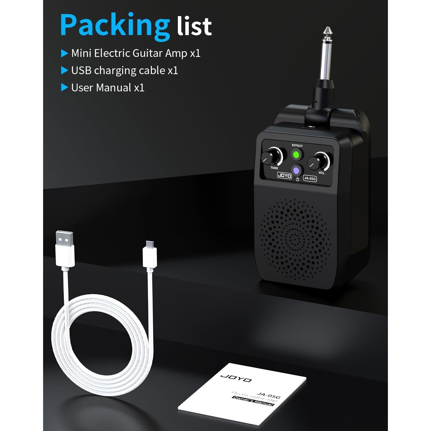 Amplificador de guitarra JOYO JA-05G 5W portátil Bluetooth 4 efectos