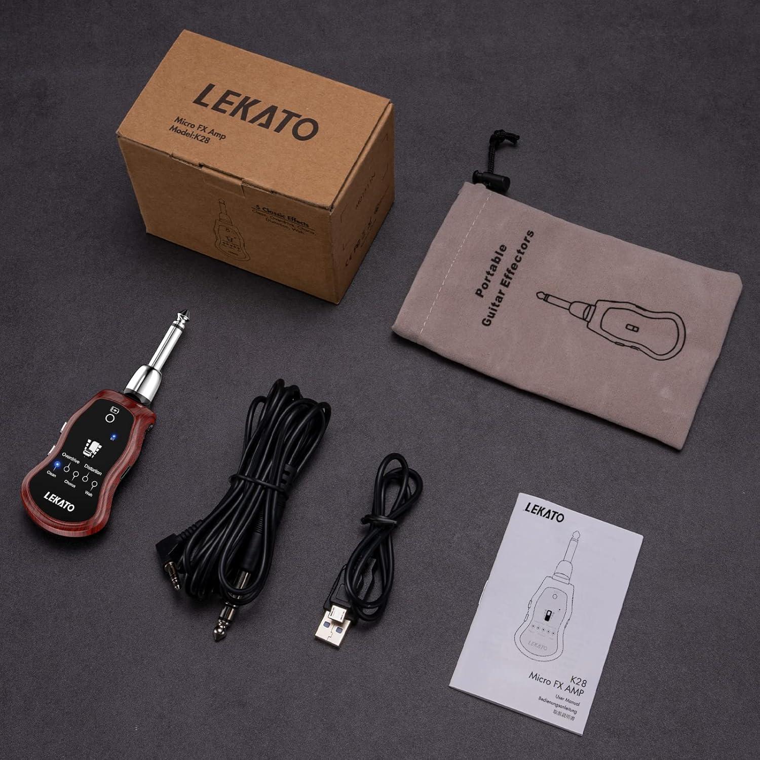 Amplificador de Auriculares LEKATO para Guitarra Eléctrica y Bajo, 5 Efectos