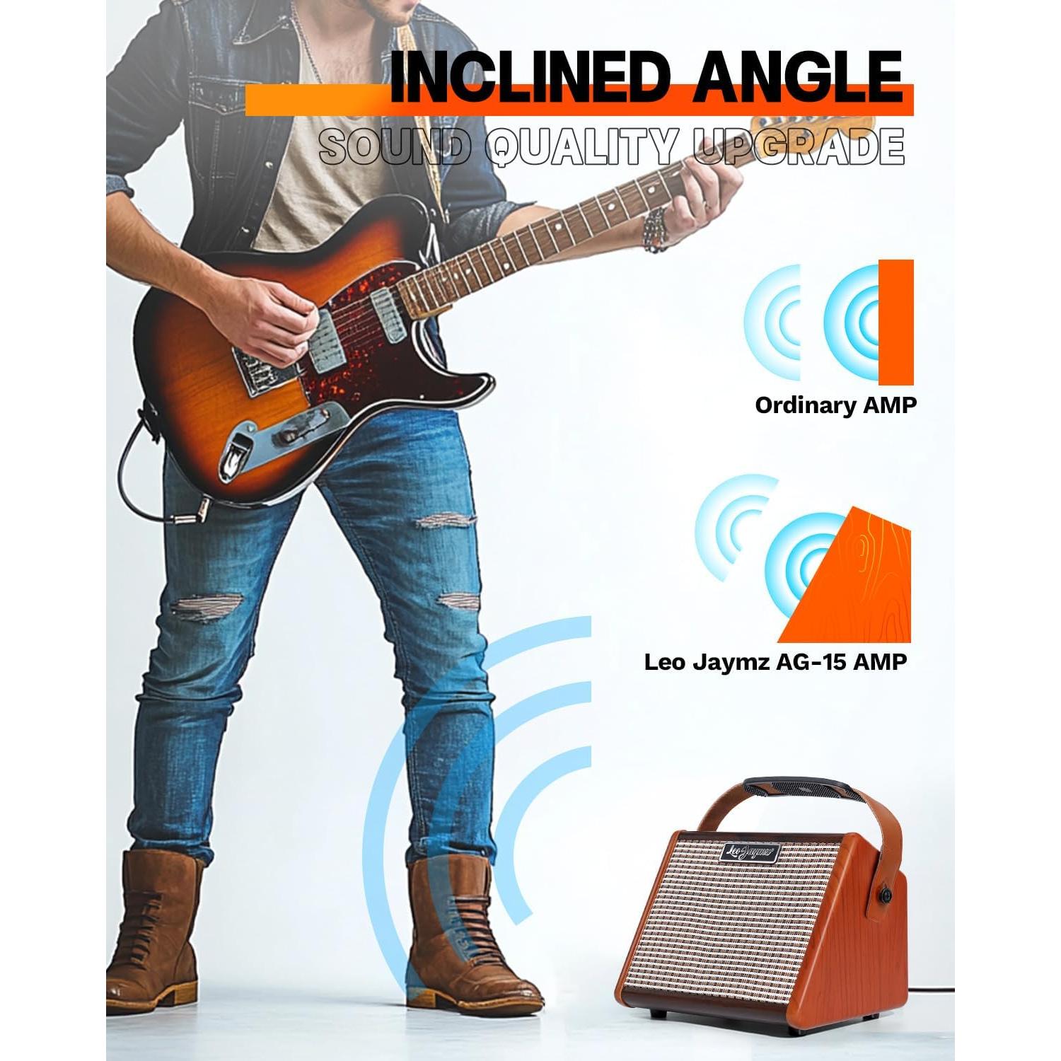 Amplificador Eléctrico Portátil Leo Jaymz AG-15 15W Bluetooth