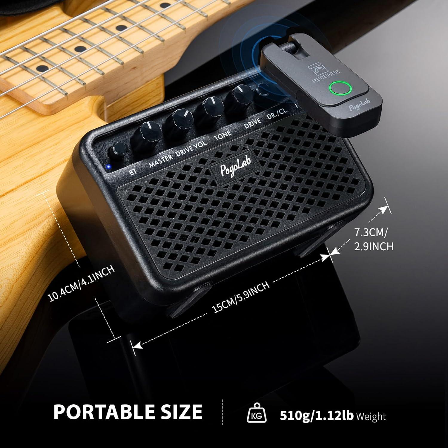 Mini Amplificador de Guitarra Portátil 5W S3 Bluetooth Negro