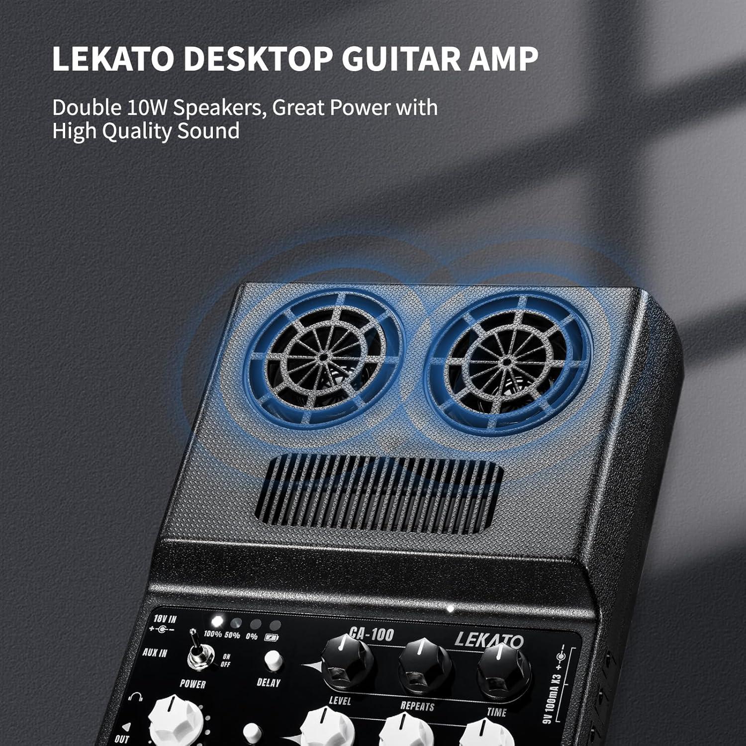Amplificador de guitarra eléctrica LEKATO 20W Bluetooth portátil