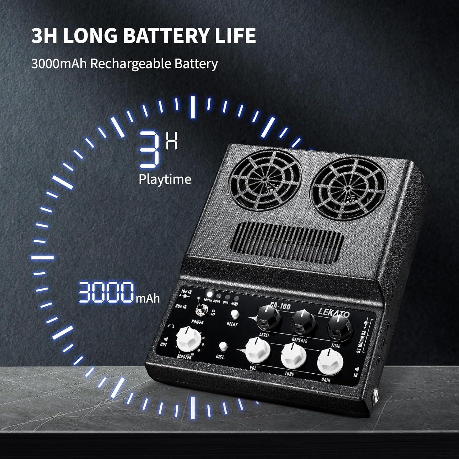 Amplificador de guitarra eléctrica LEKATO 20W Bluetooth portátil