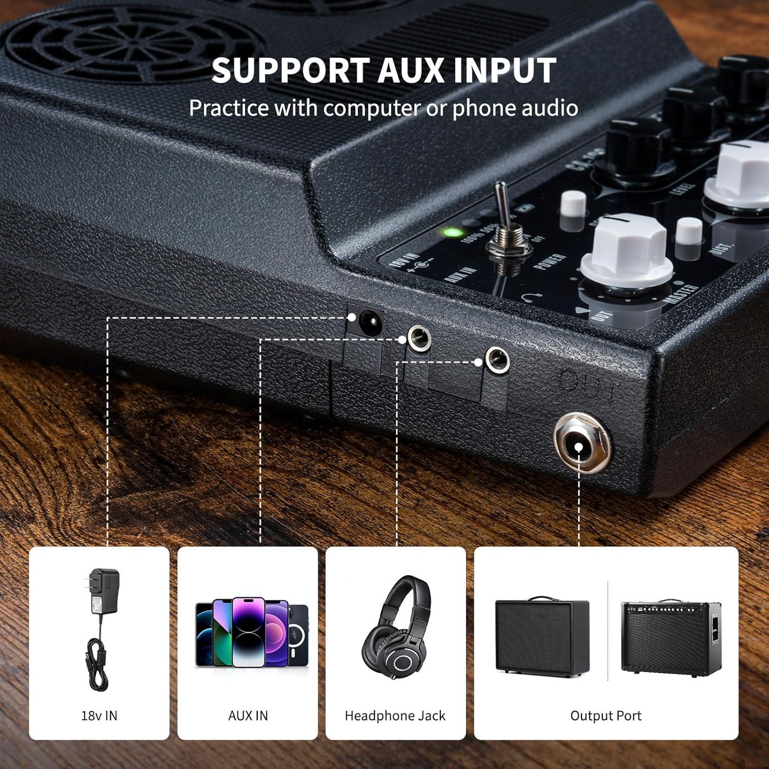 Amplificador de guitarra eléctrica LEKATO 20W Bluetooth portátil