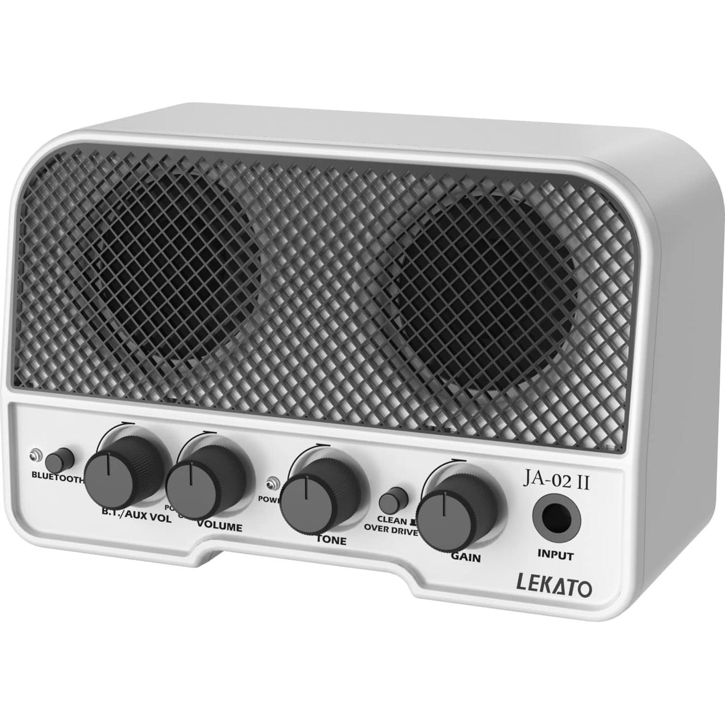 Amplificador de Guitarra LEKATO 5W Recargable Bluetooth Blanco