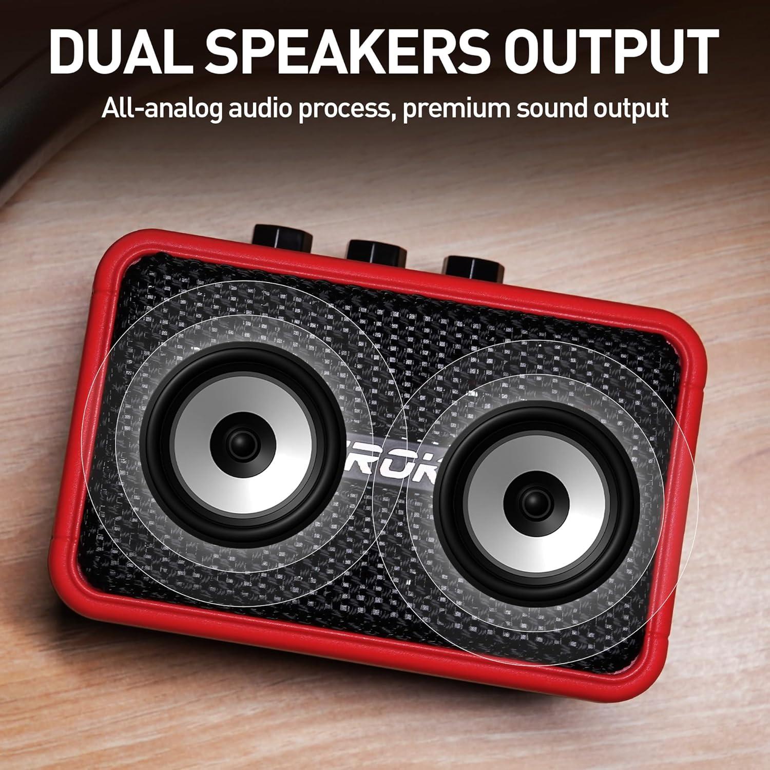 Amplificador de guitarra eléctrica EROK EK-AG-04 5W Bluetooth Rojo