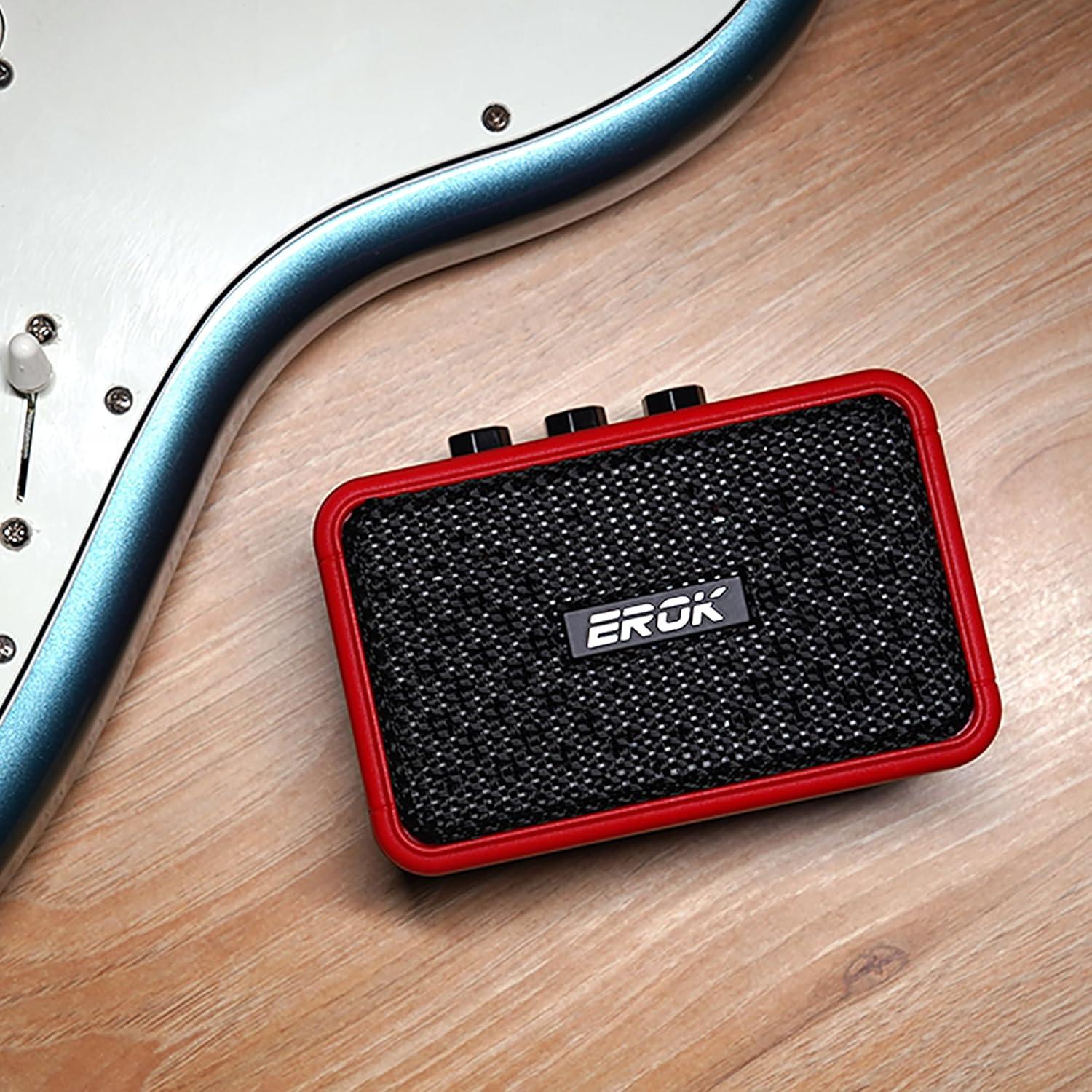 Amplificador de guitarra eléctrica EROK EK-AG-04 5W Bluetooth Rojo