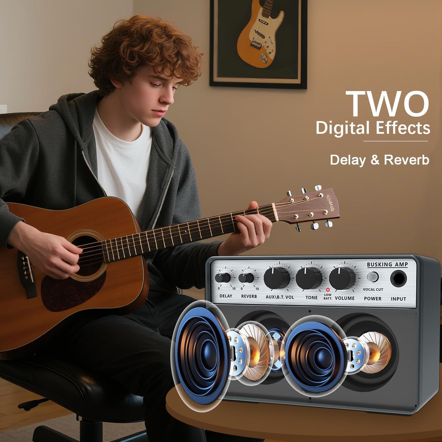 Amplificador de Guitarra Yuer BA-10Pro 10W Portátil con Efectos