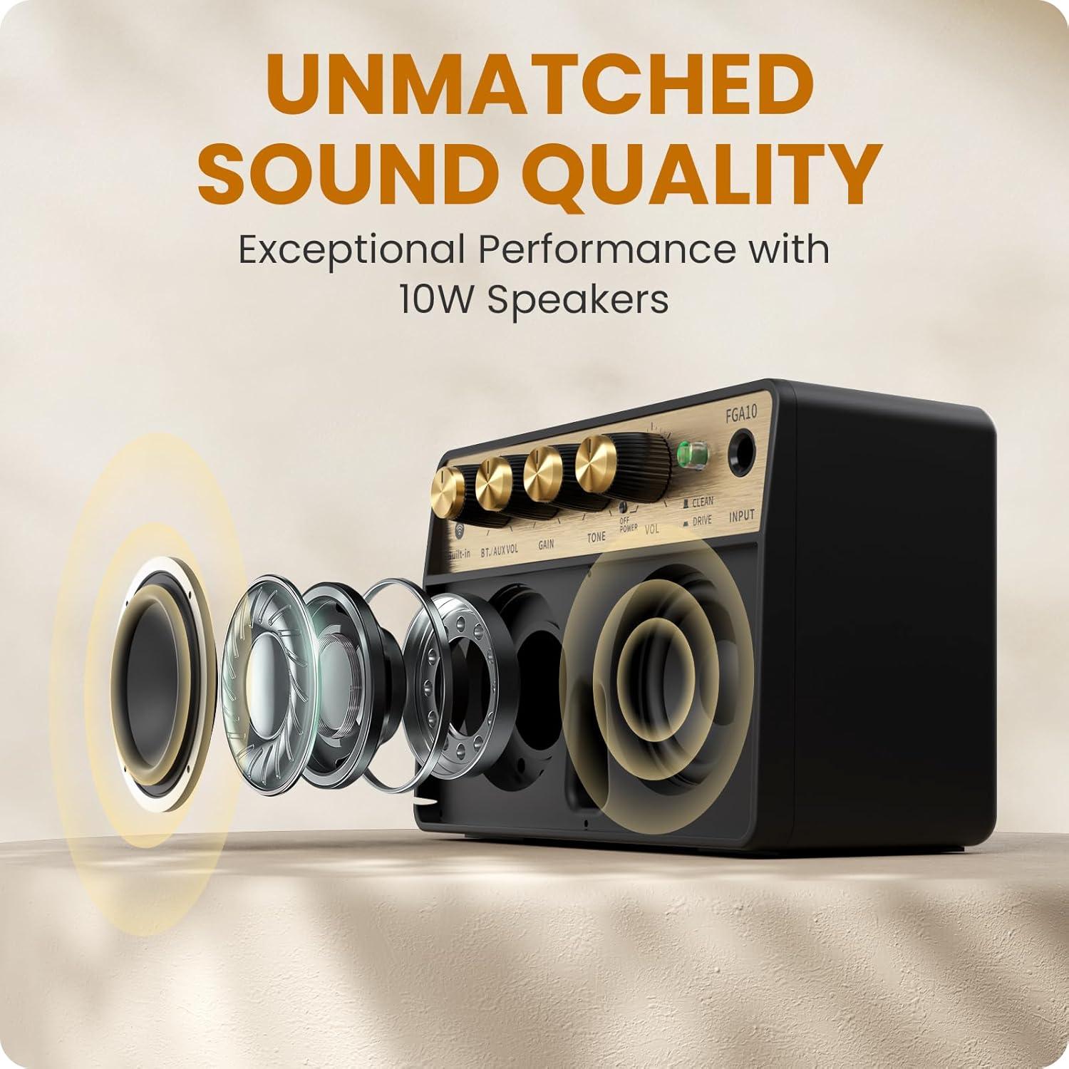 Amplificador de guitarra Fesley FGA10 10W Bluetooth portátil