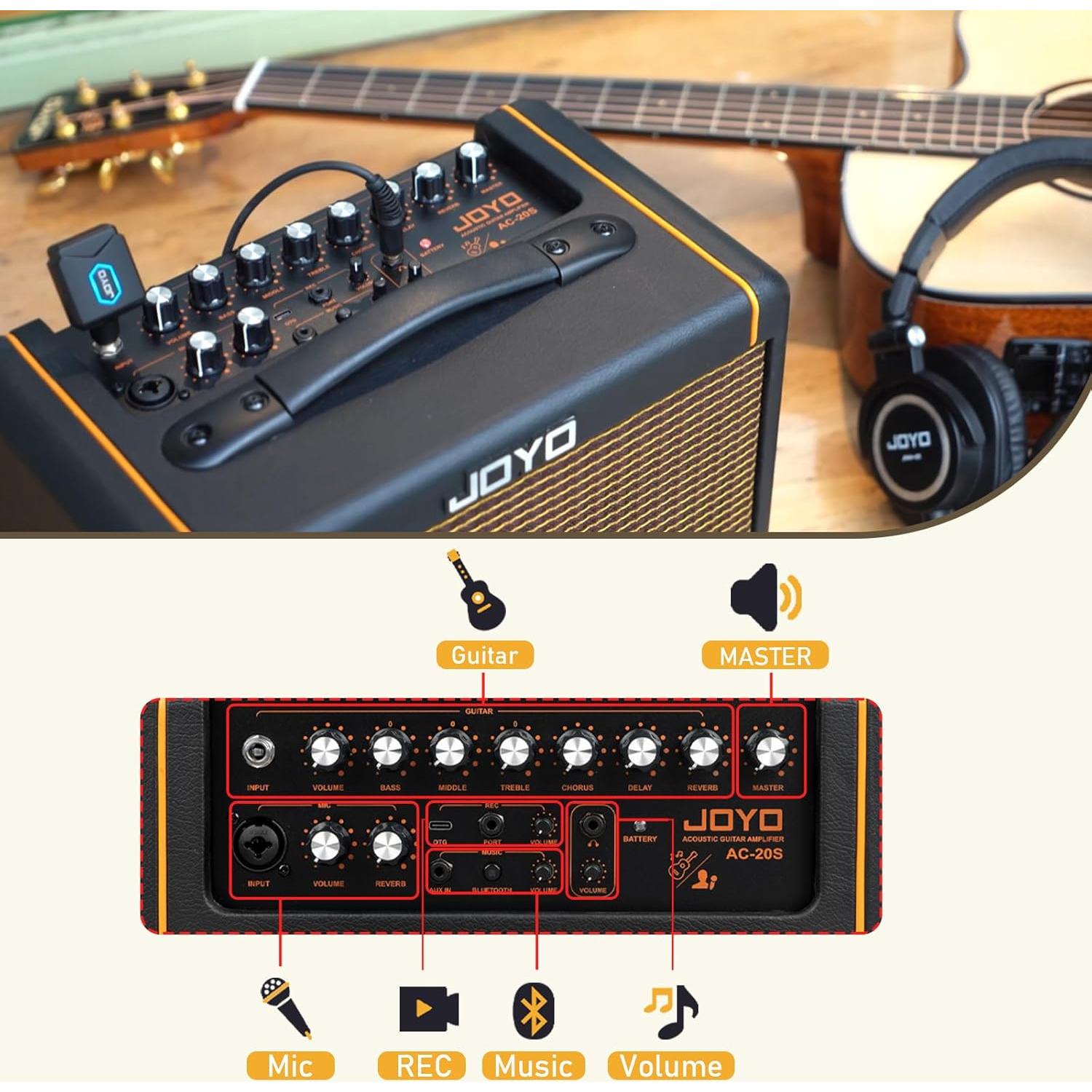 Amplificador de Guitarra Acústica JOYO AC-20S 20W Bluetooth