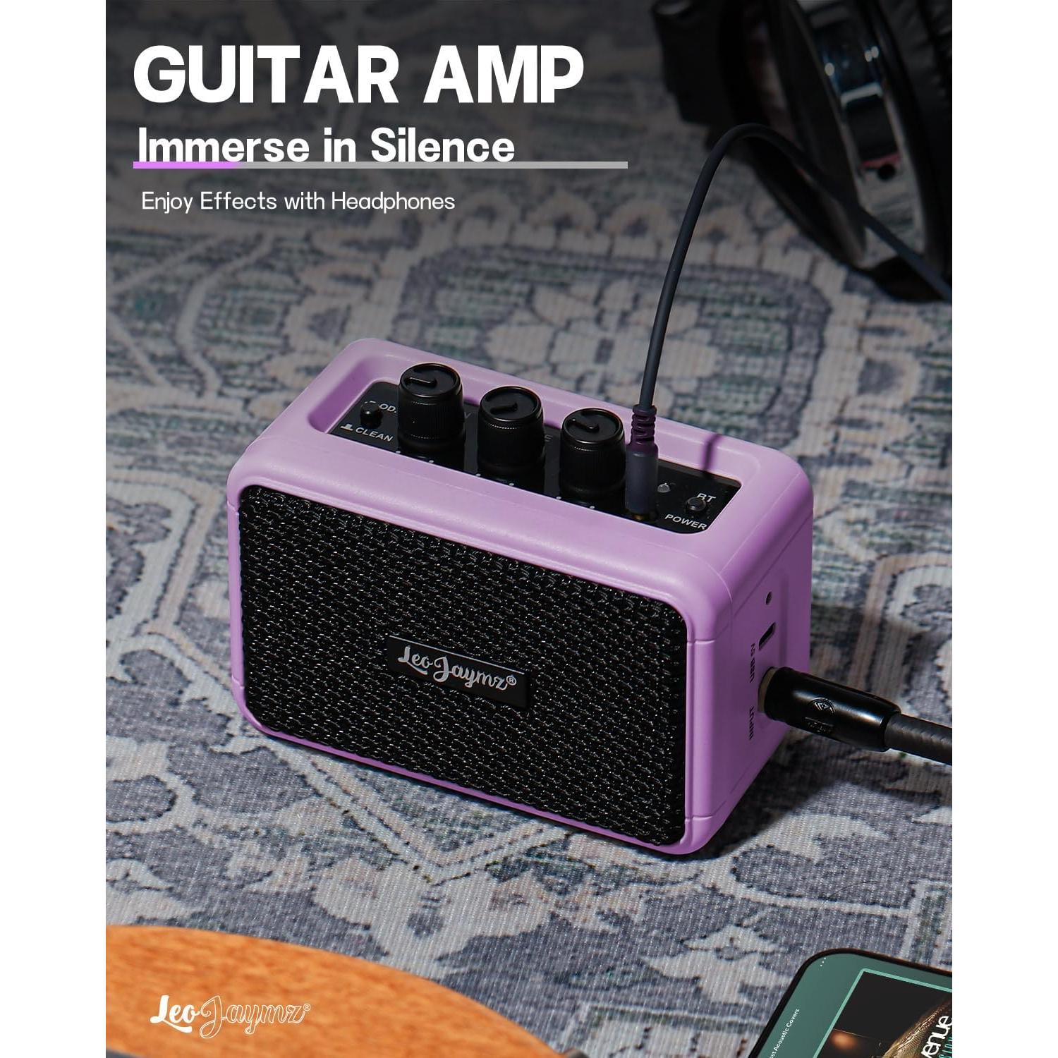 Amplificador de guitarra Leo Jaymz AM05 5W inalámbrico púrpura