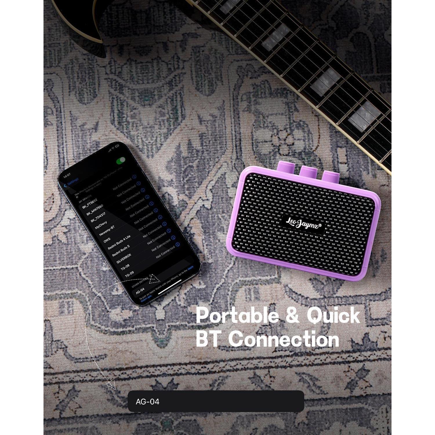 Amplificador de guitarra Leo Jaymz AM05 5W inalámbrico púrpura