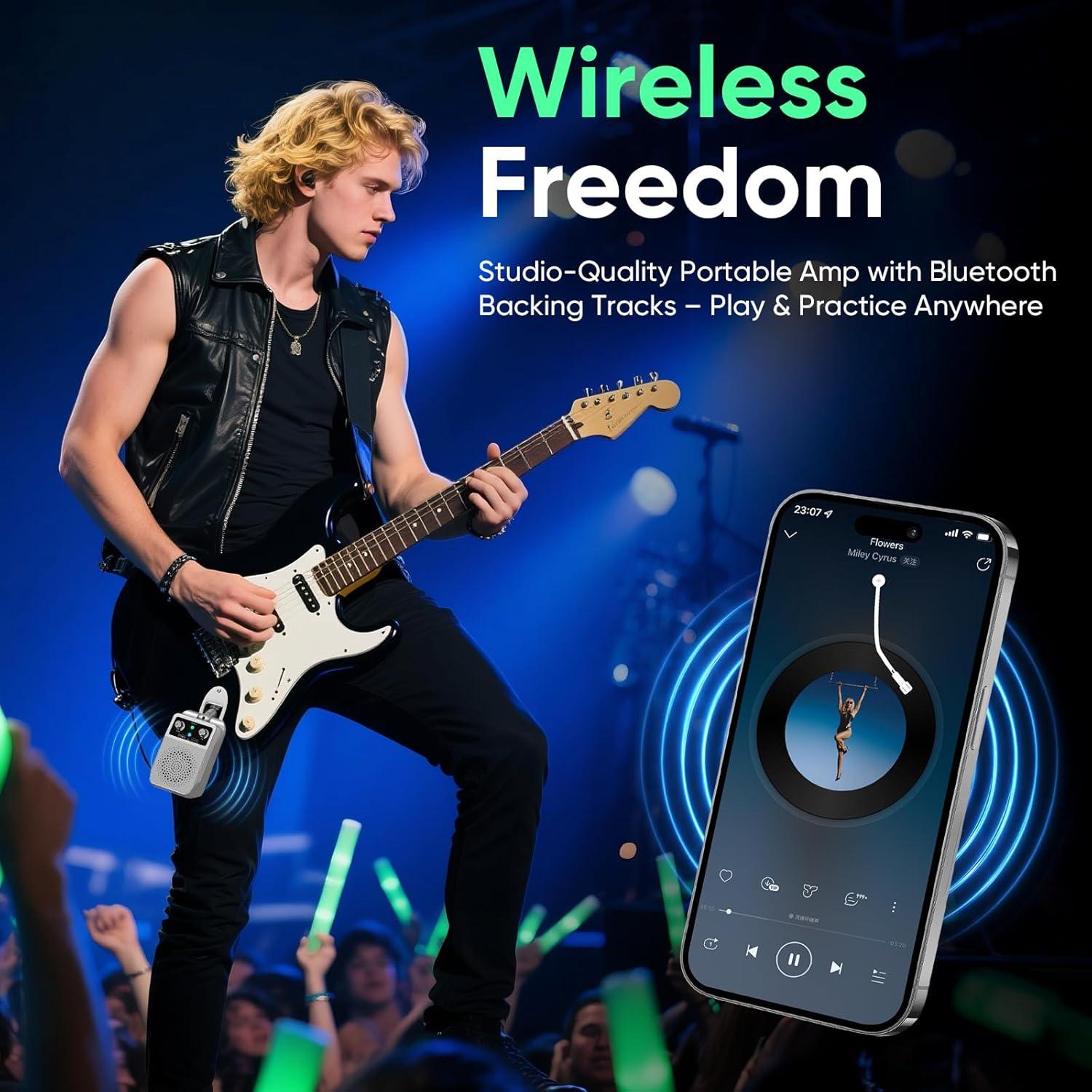 Amplificador de guitarra eléctrica Ueteto 5W Bluetooth 5.1