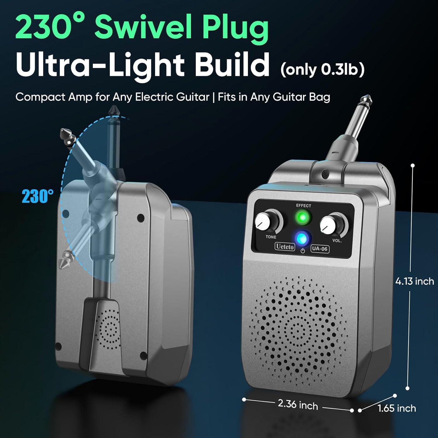 Amplificador de guitarra eléctrica Ueteto 5W Bluetooth 5.1