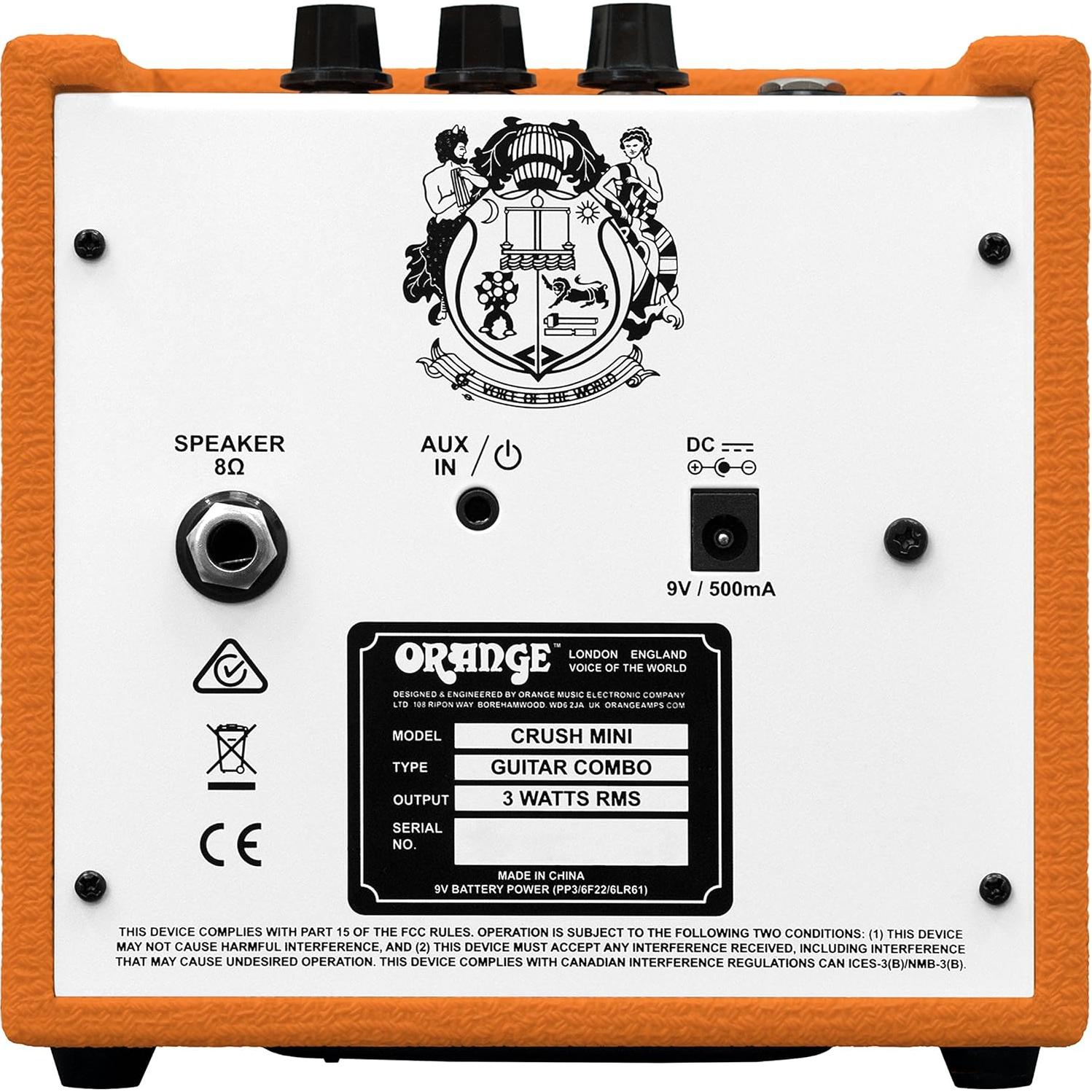 Amplificador Orange Crush Mini 3W Naranja para Guitarra