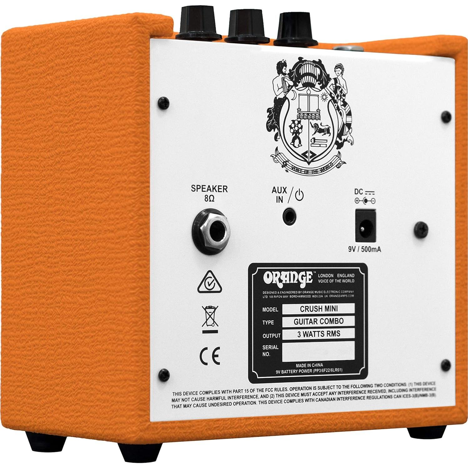 Amplificador Orange Crush Mini 3W Naranja para Guitarra
