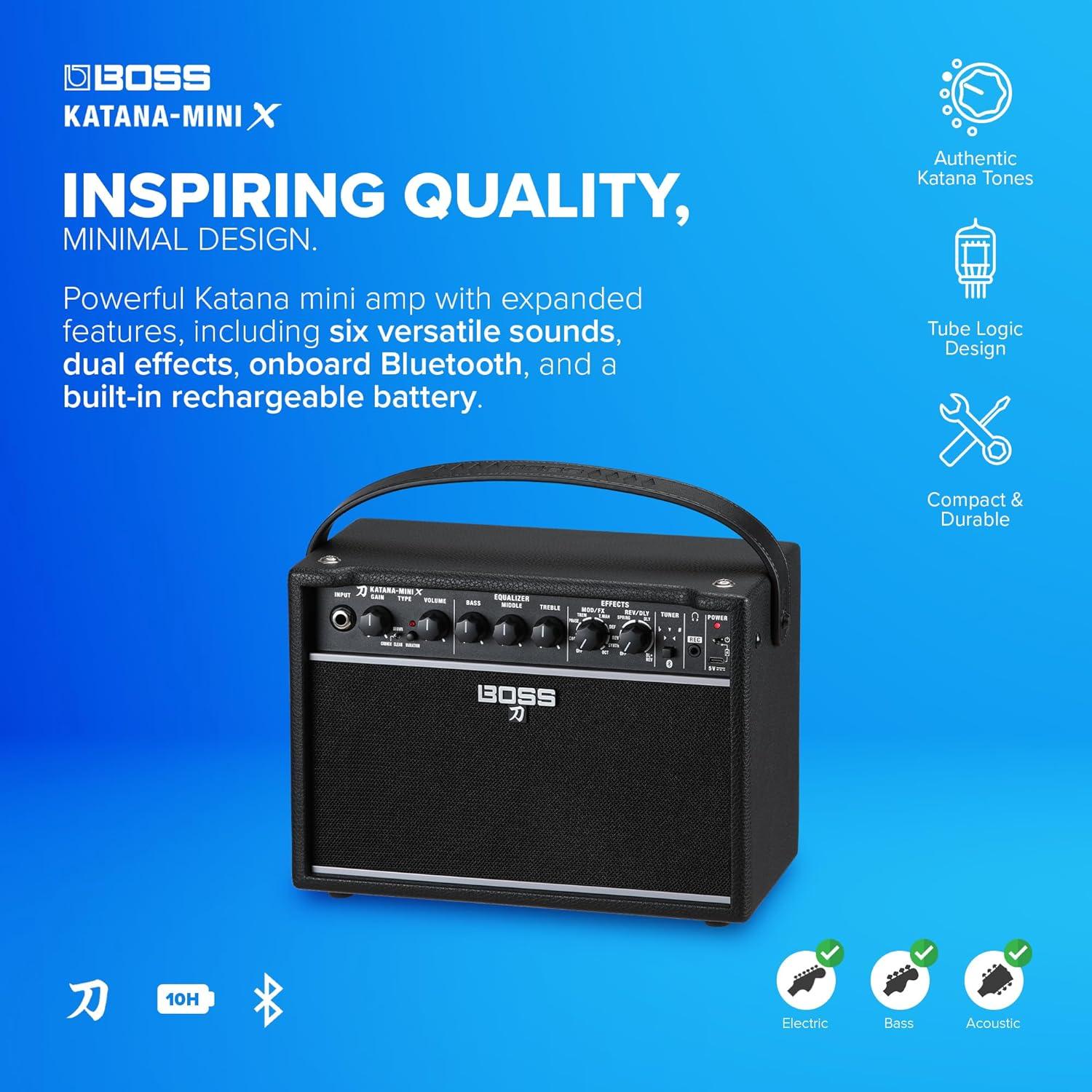 Amplificador BOSS Katana-Mini X 10W Bluetooth para guitarra