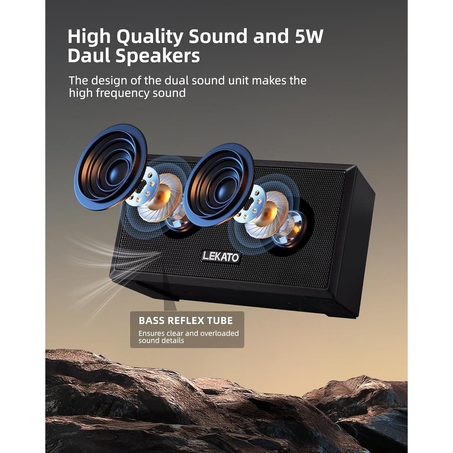 Amplificador de guitarra LEKATO GA-02 5W Bluetooth recargable