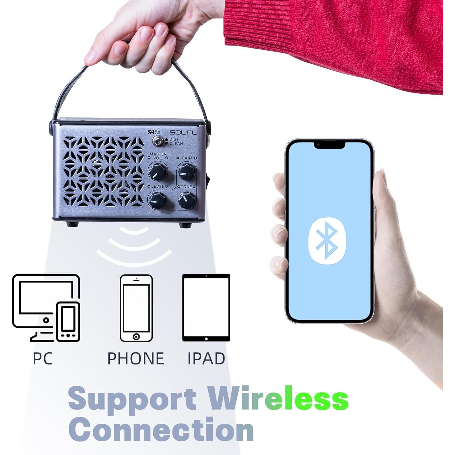 Amplificador de guitarra portátil Caline S4 10W Bluetooth