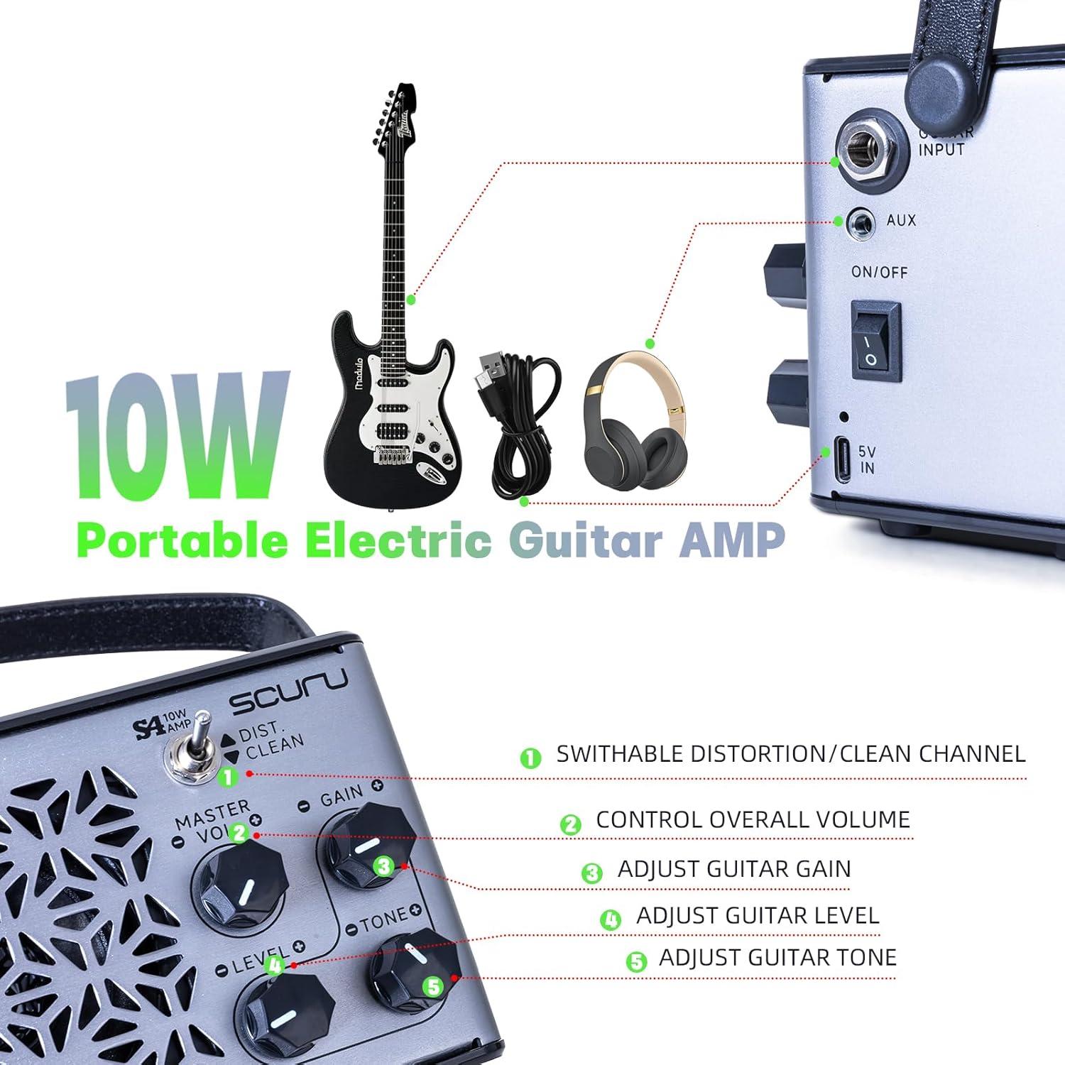 Amplificador de guitarra portátil Caline S4 10W Bluetooth