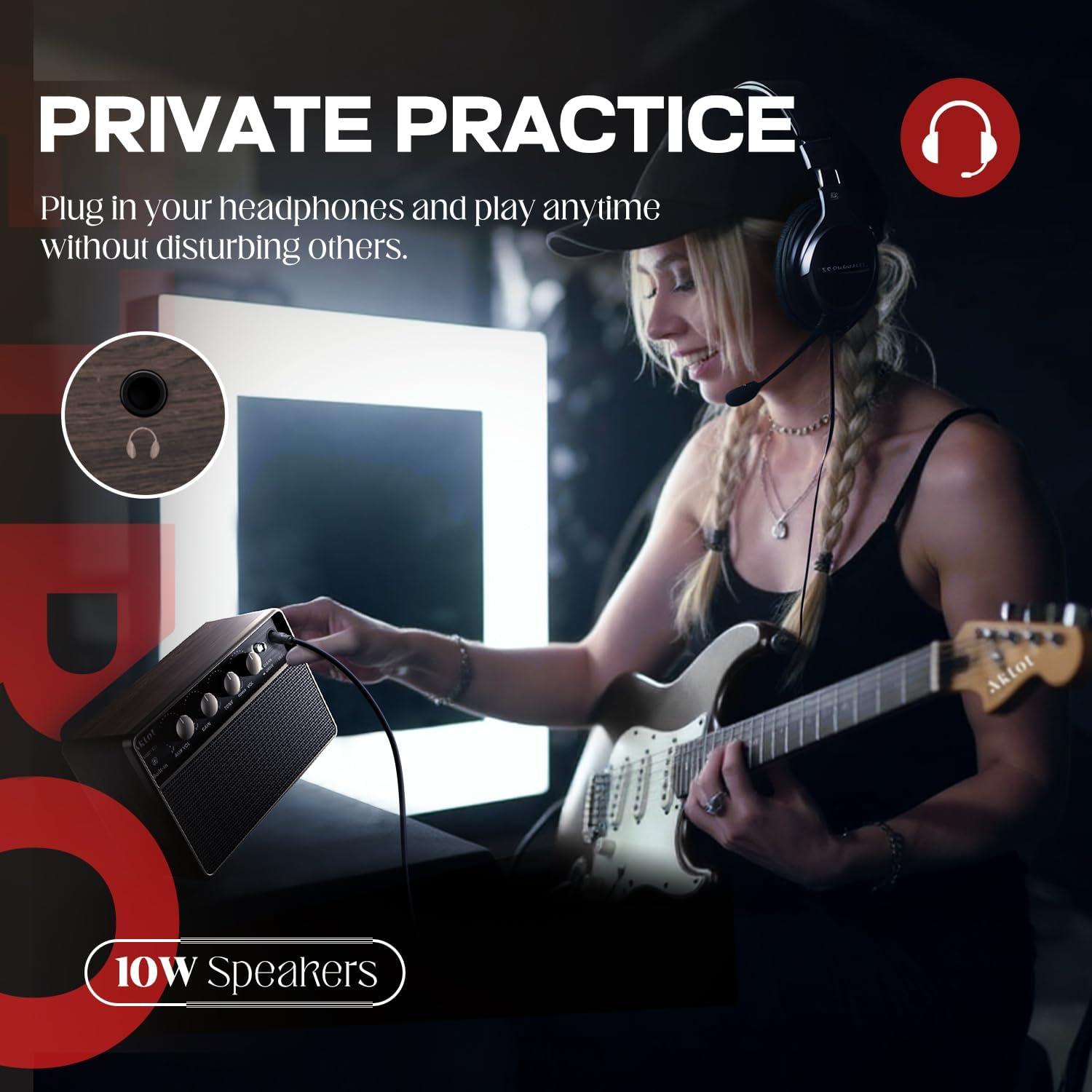 Amplificador de guitarra AKLOT Volt-XII 10W portátil recargable