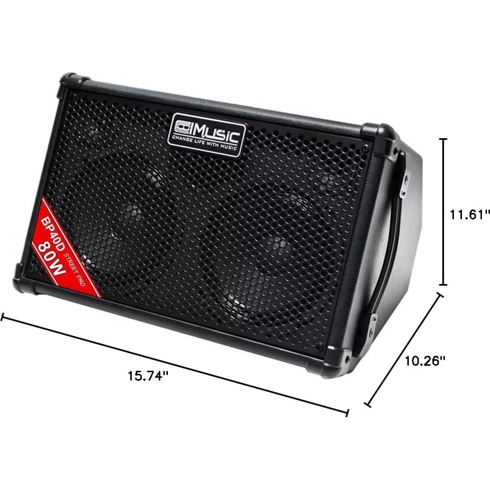 Amplificador de guitarra acústica Coolmusic BP40D 80W Bluetooth