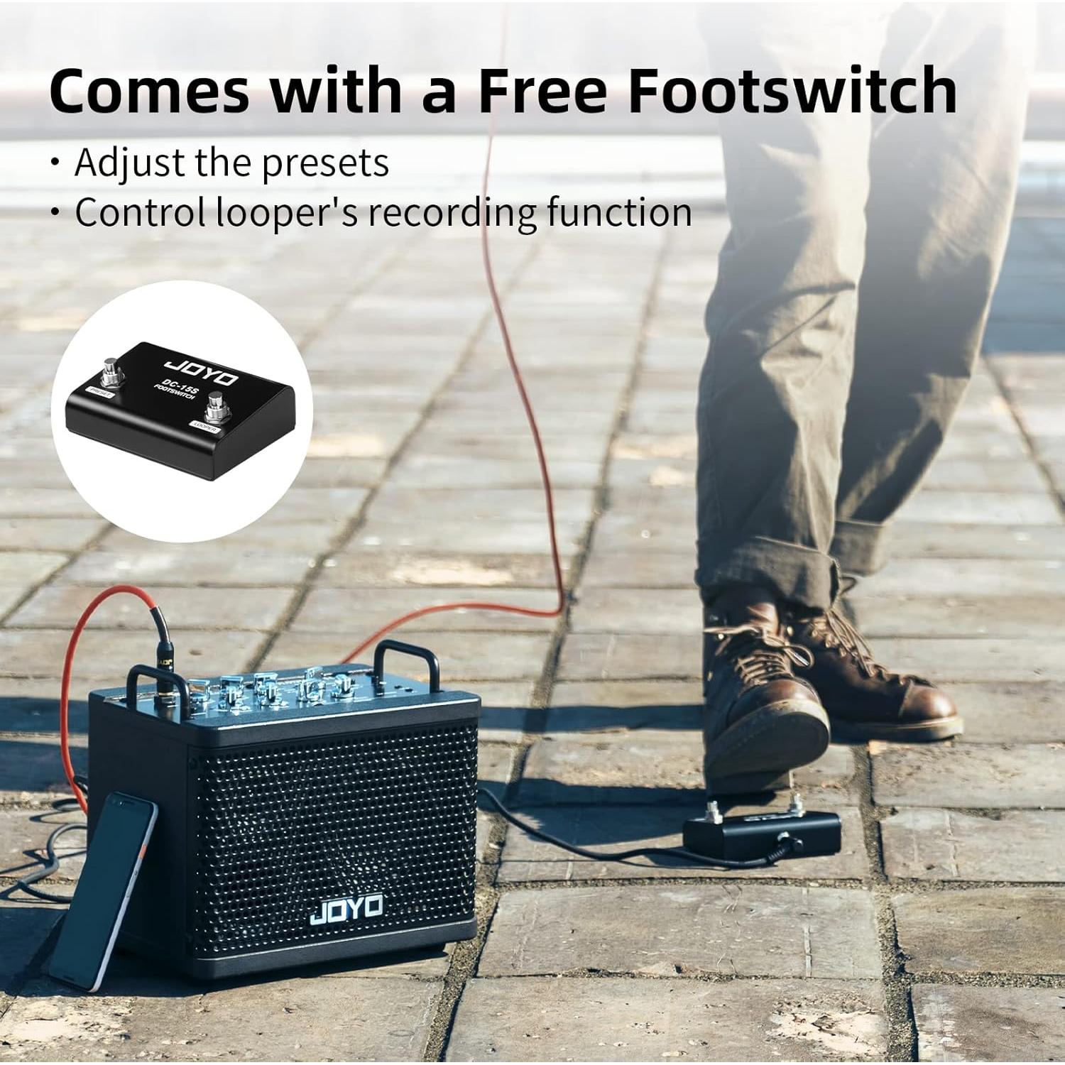 Amplificador de Guitarra Portátil JOYO DC-15S 15W Recargable