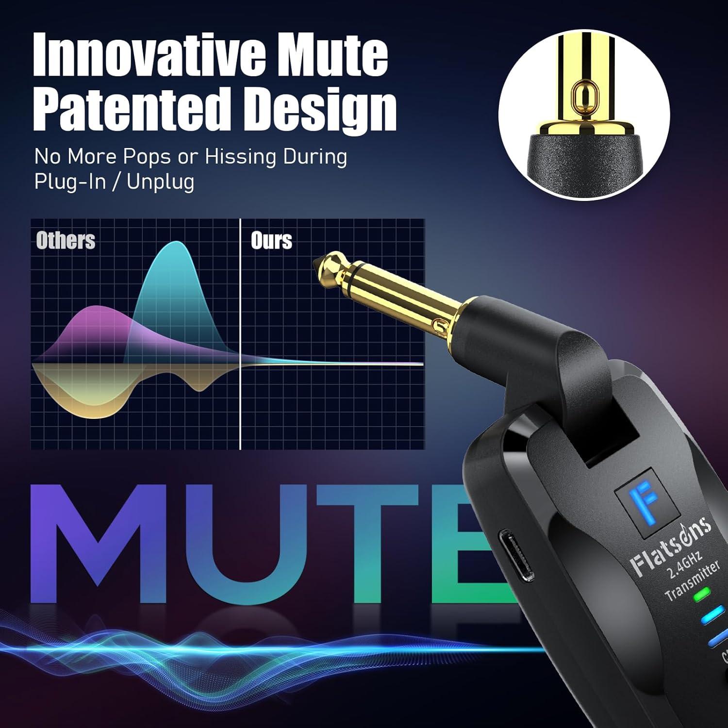 Sistema Inalámbrico de Guitarra Flatsons FW2D 2.4GHz USB-C