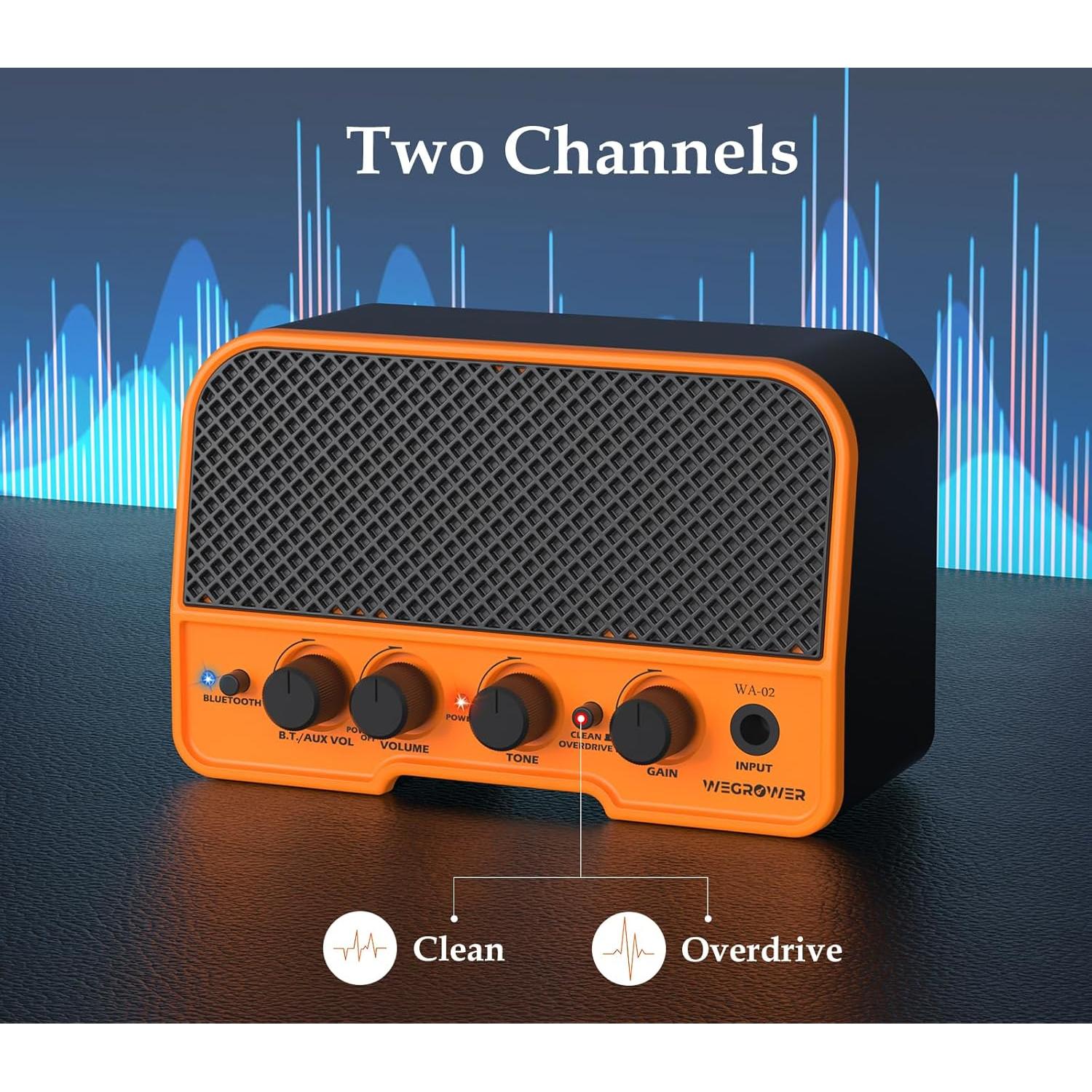 Amplificador de guitarra eléctrica WA-02 Bluetooth 5W recargable