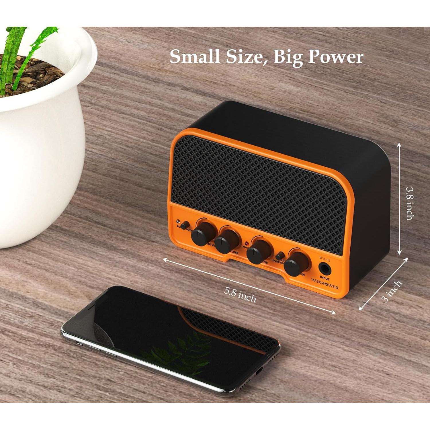 Amplificador de guitarra eléctrica WA-02 Bluetooth 5W recargable