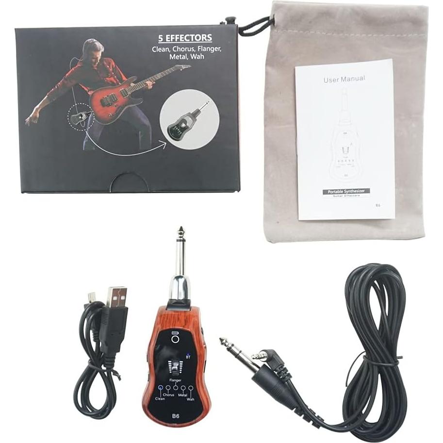 Amplificador de Auriculares para Guitarra OW B6 Bluetooth 5 Efectos