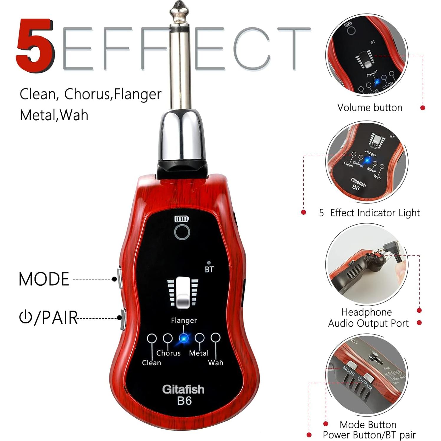 Amplificador Bluetooth Gitafish para Guitarra y Bajo 50W