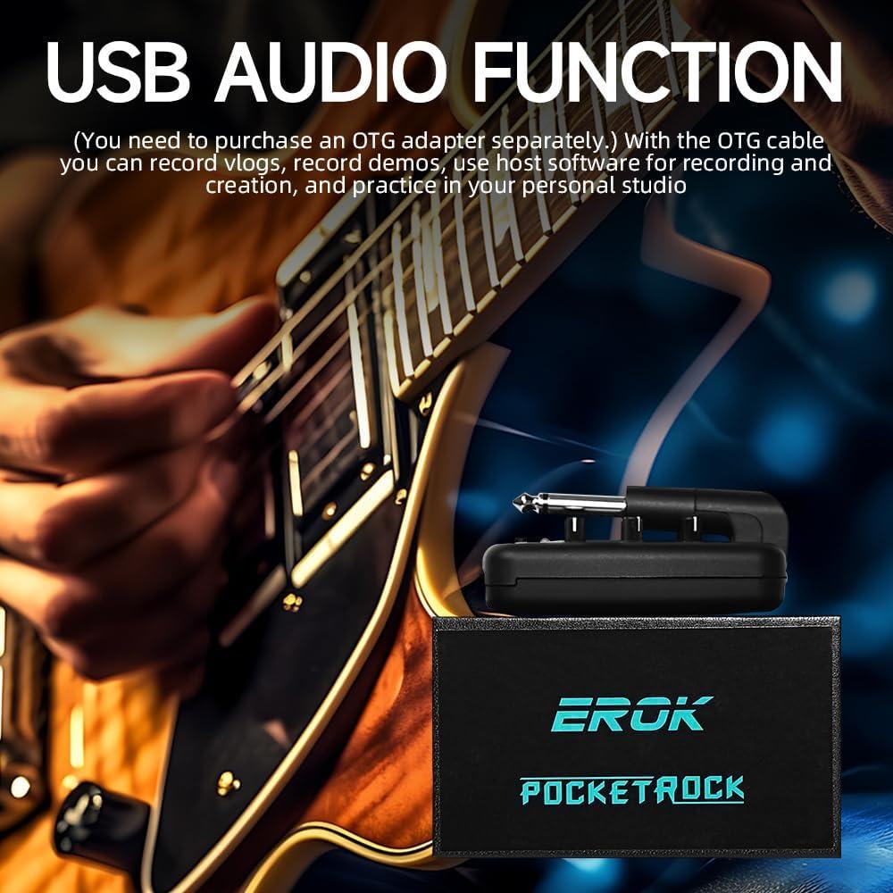 Amplificador de Auriculares EROK PocketRock para Guitarra Eléctrica