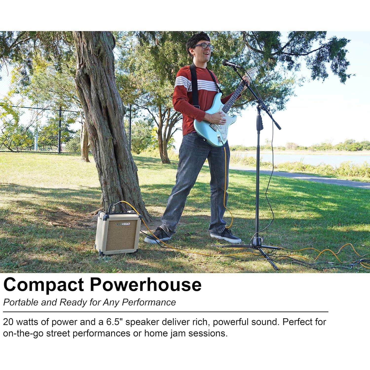 Amplificador Portátil Rockville G-CHARGE 20 Beige 20W Bluetooth